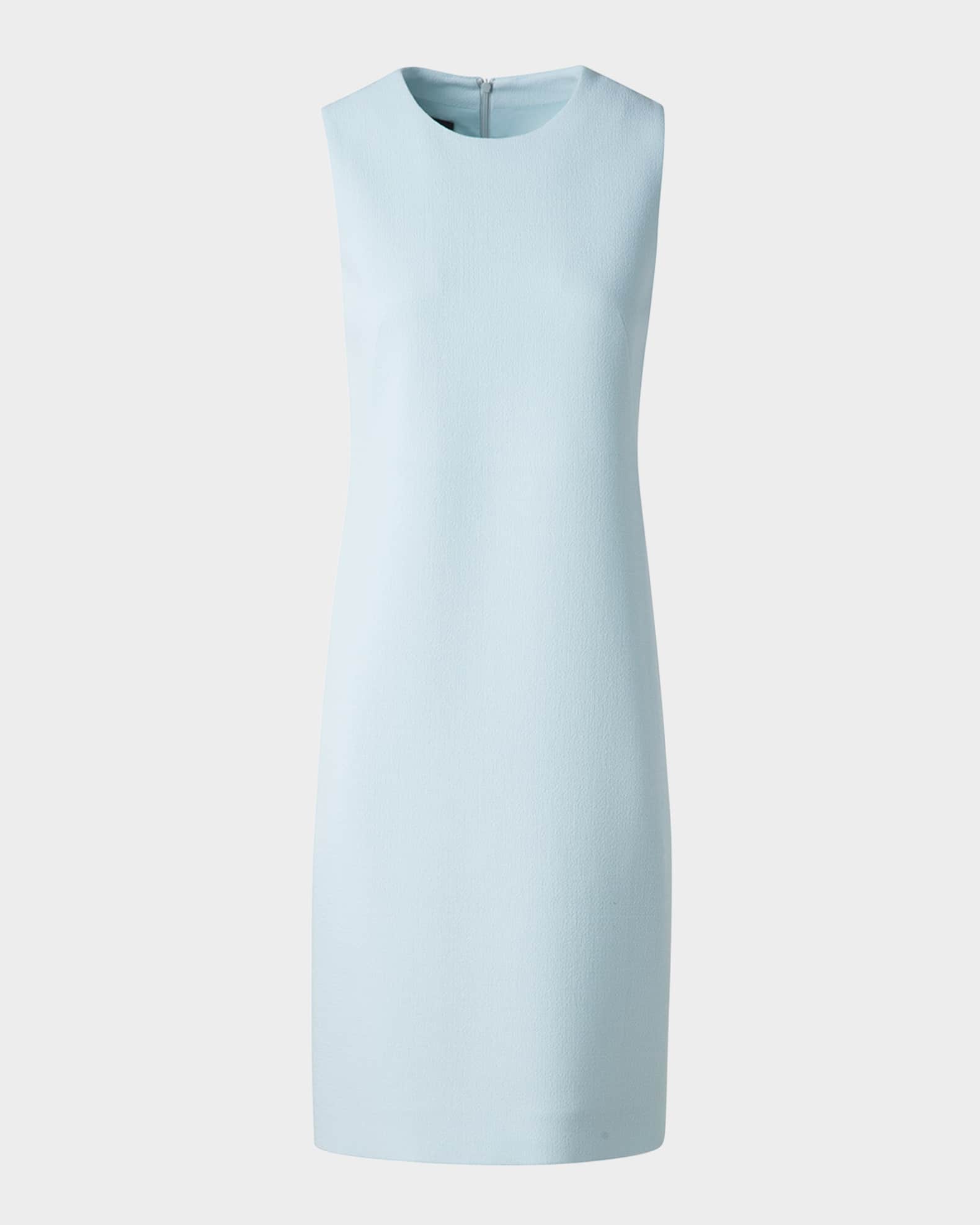 Sleeveless Wool Crepe Double-Face Sheath Dress 0