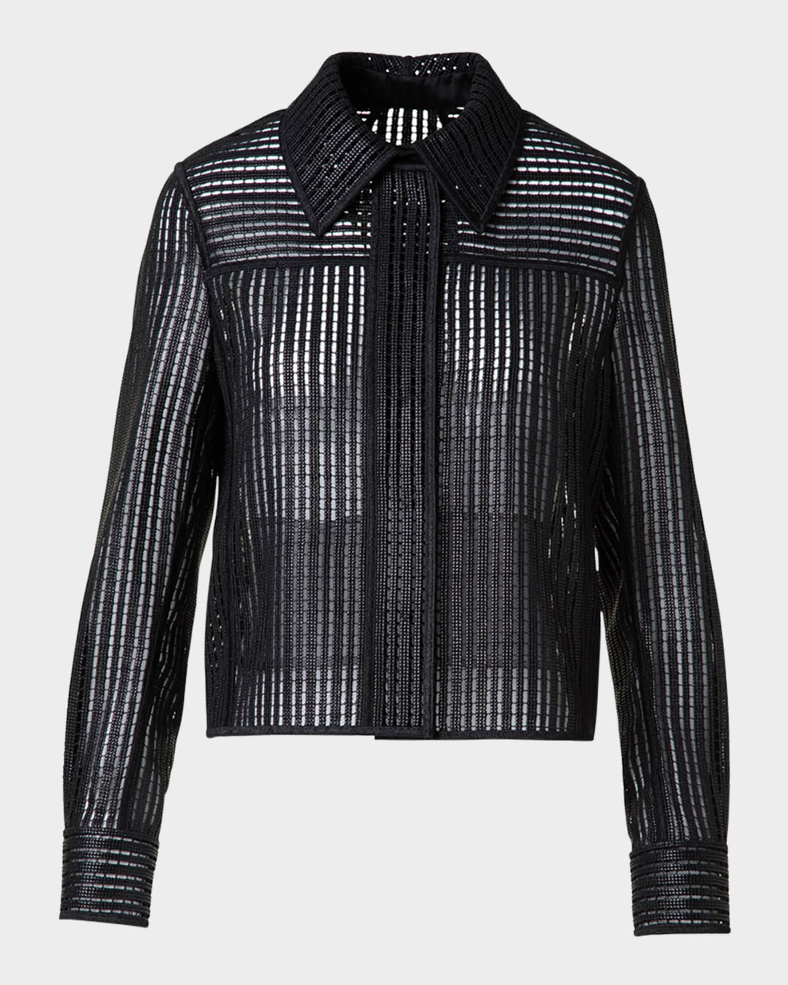 Talitha Short Techno Stripe Boxy Jacket 0