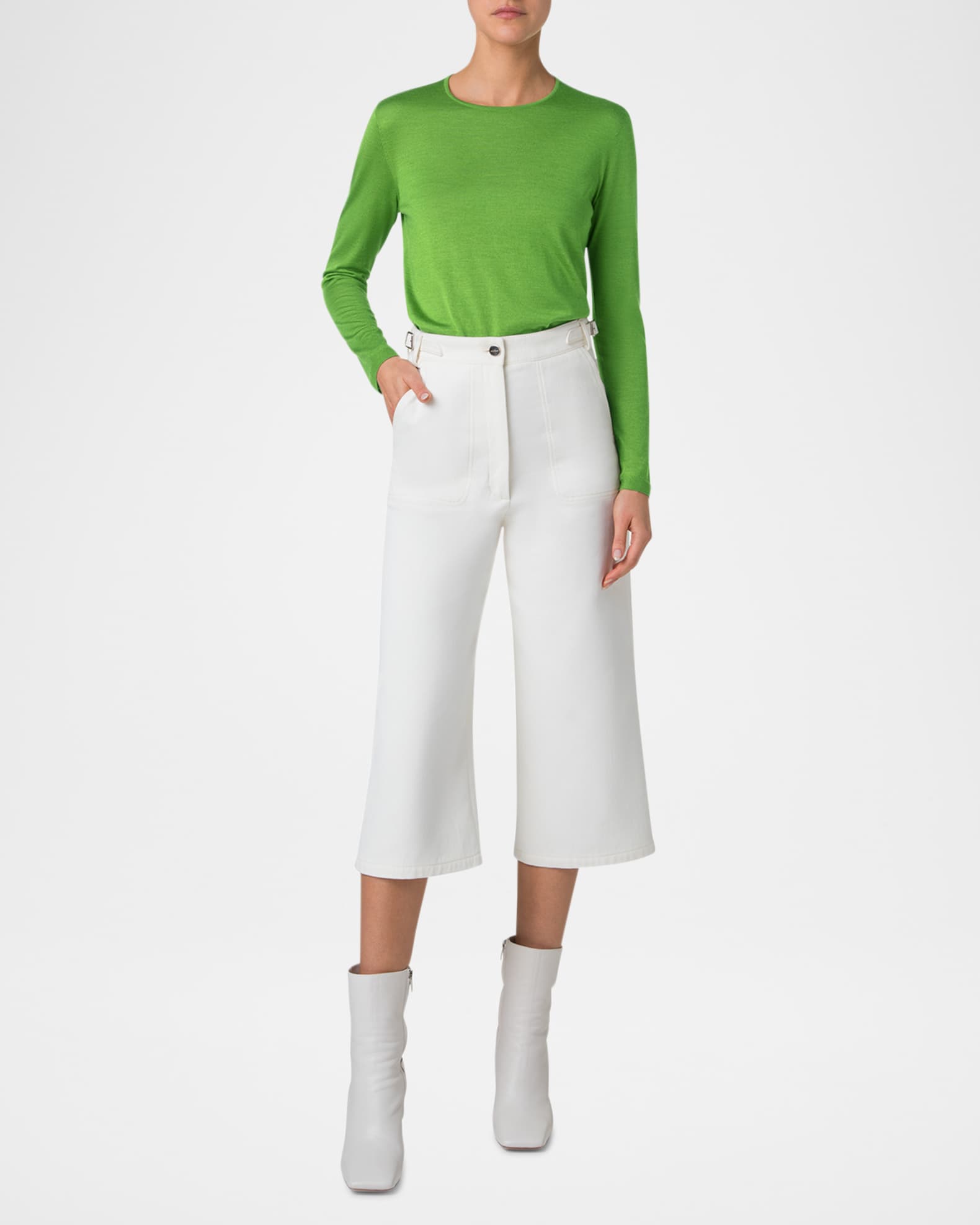 Seamless Cashmere-Silk Crewneck Sweater - Thumbnail 2