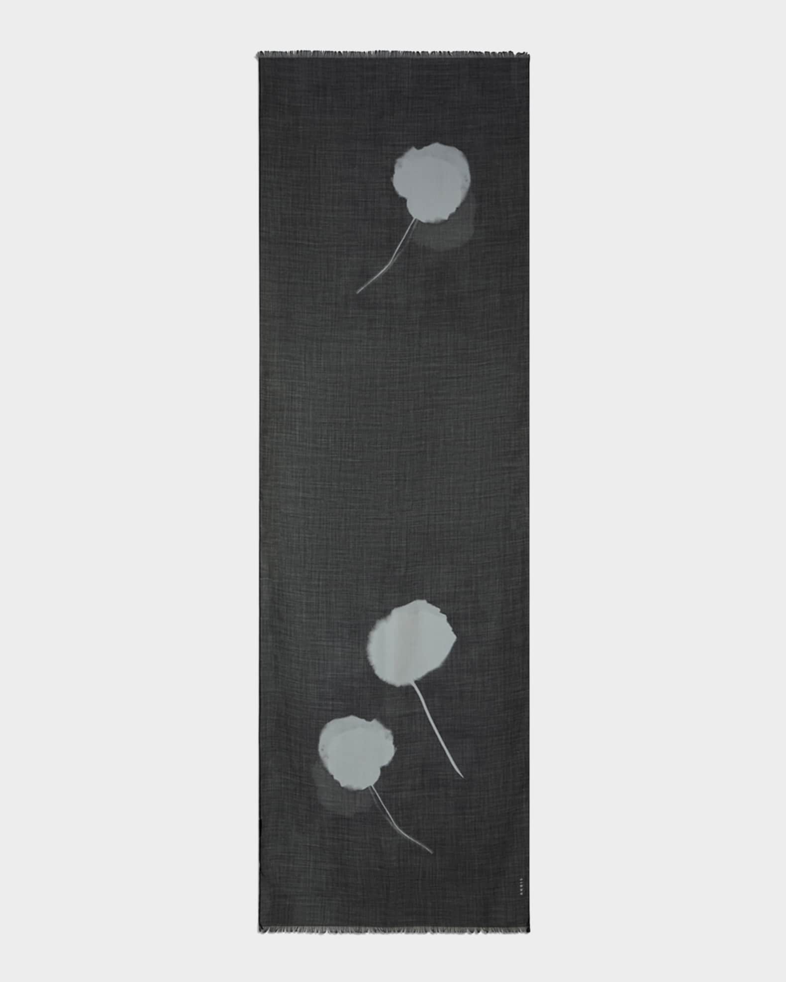 Windflower Print Cashmere-Silk Scarf - Thumbnail 2