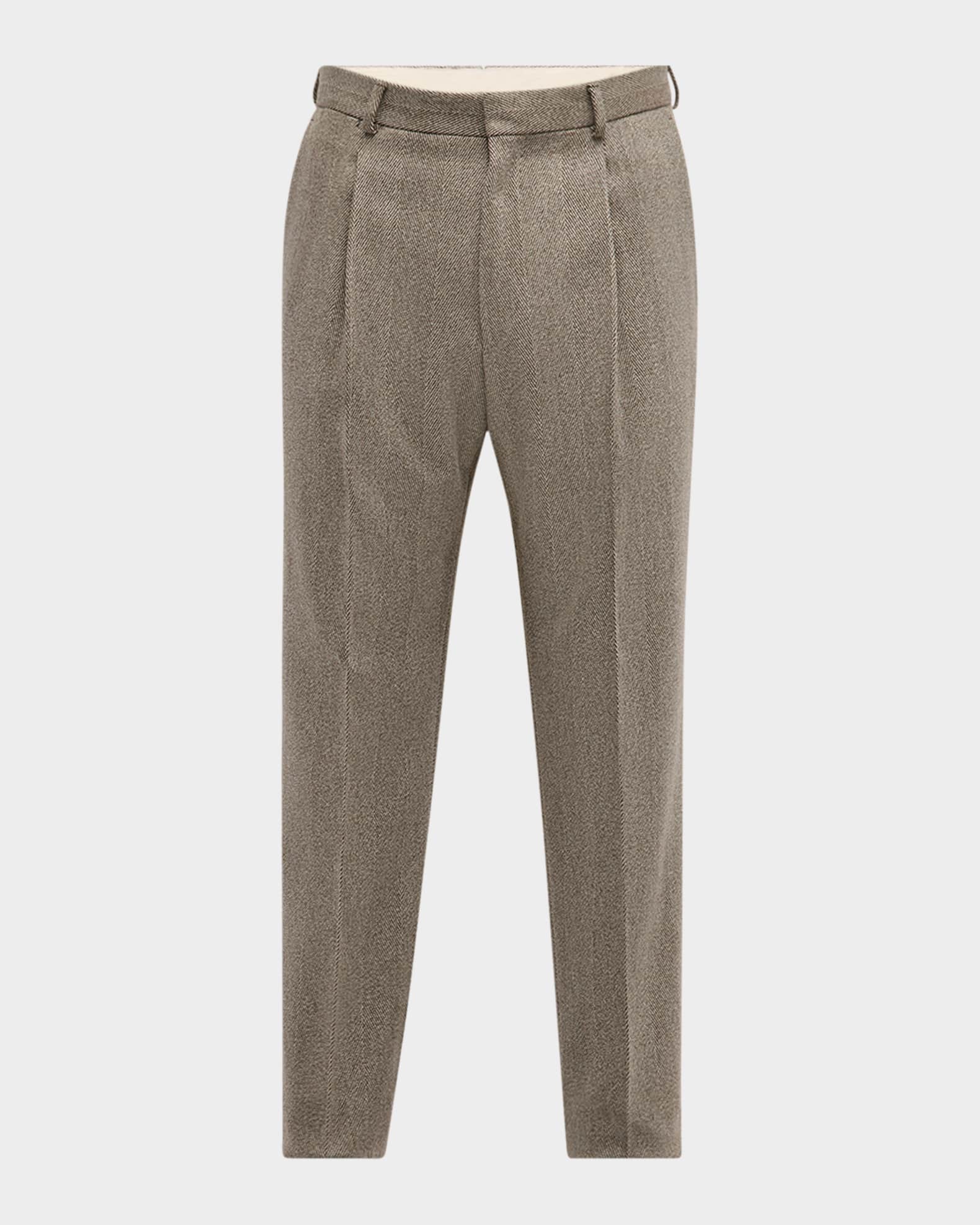 Loro Piana Men's Anden Pecora Nera Chevron Trousers | Neiman Marcus