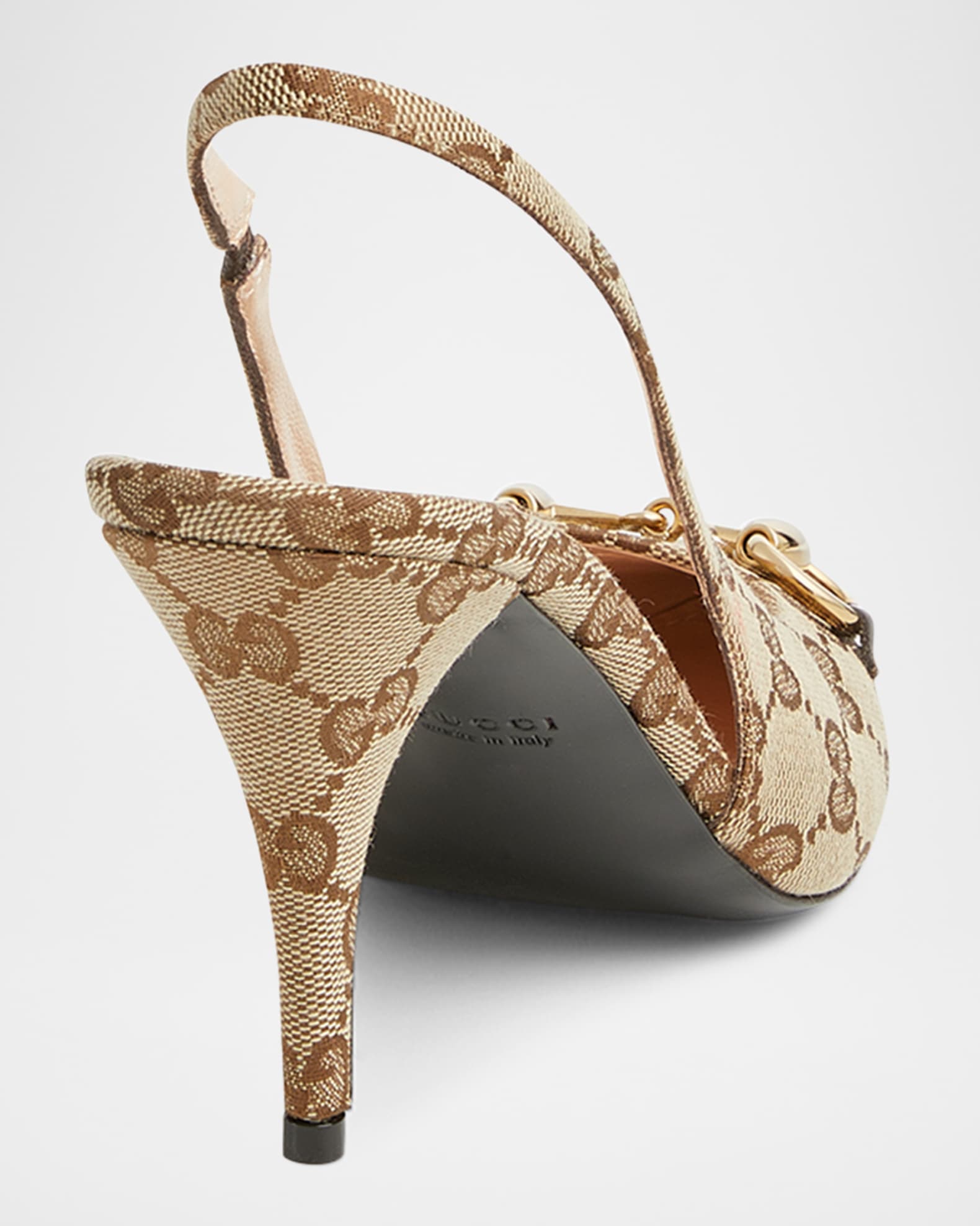 Gucci Erin GG Canvas Bit Slingback Pumps | Neiman Marcus Gucci Erin GG Canvas Bit Slingback Pumps | Neiman Marcus