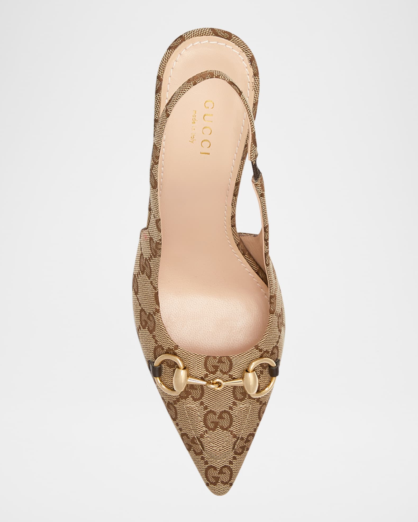 【関税込み】gucci GG' SLINGBACK Gucci Erin GG Canvas Bit Slingback Pumps | Neiman Marcus