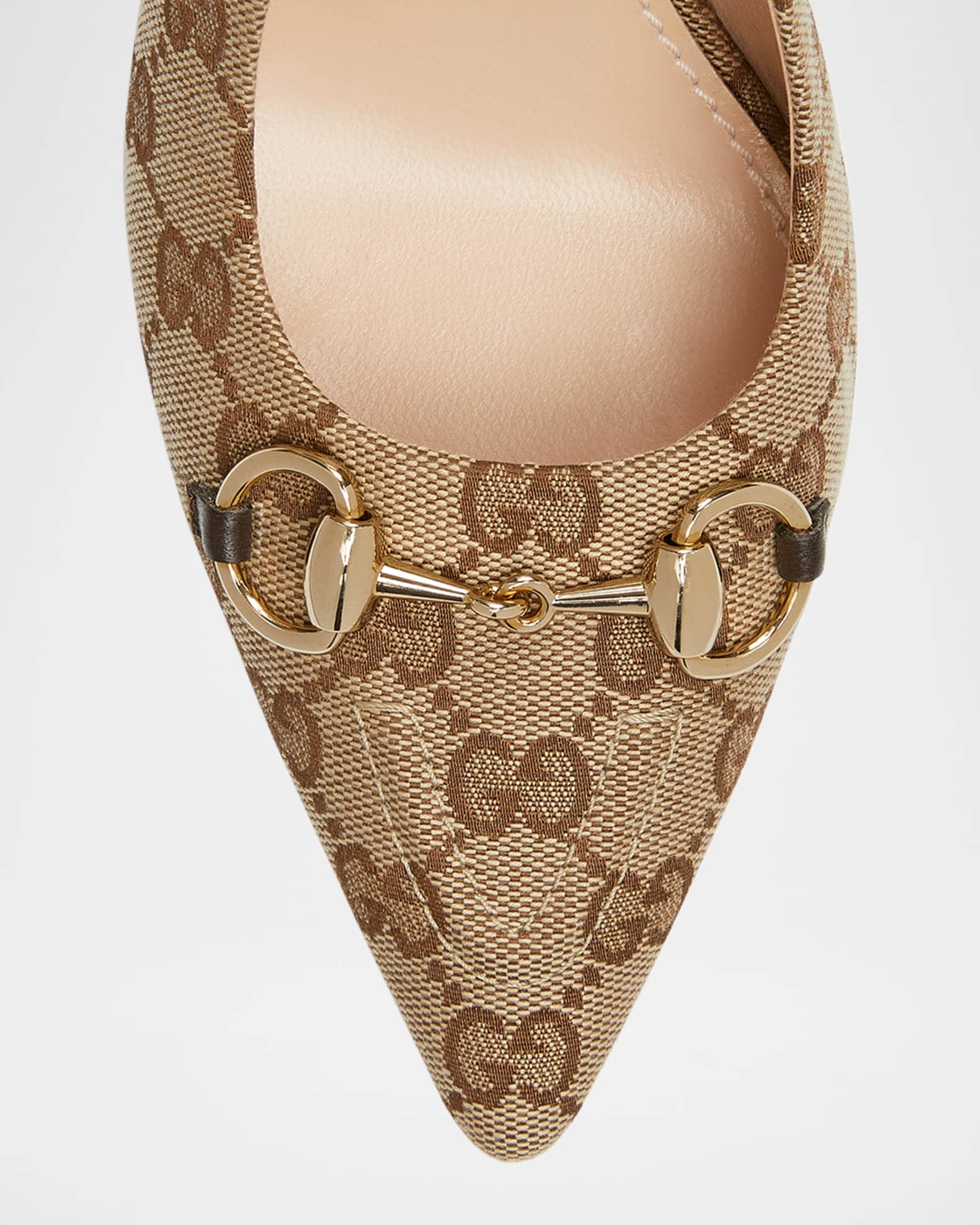 Gucci Erin GG Canvas Bit Slingback Pumps | Neiman Marcus Gucci Erin GG Canvas Bit Slingback Pumps | Neiman Marcus