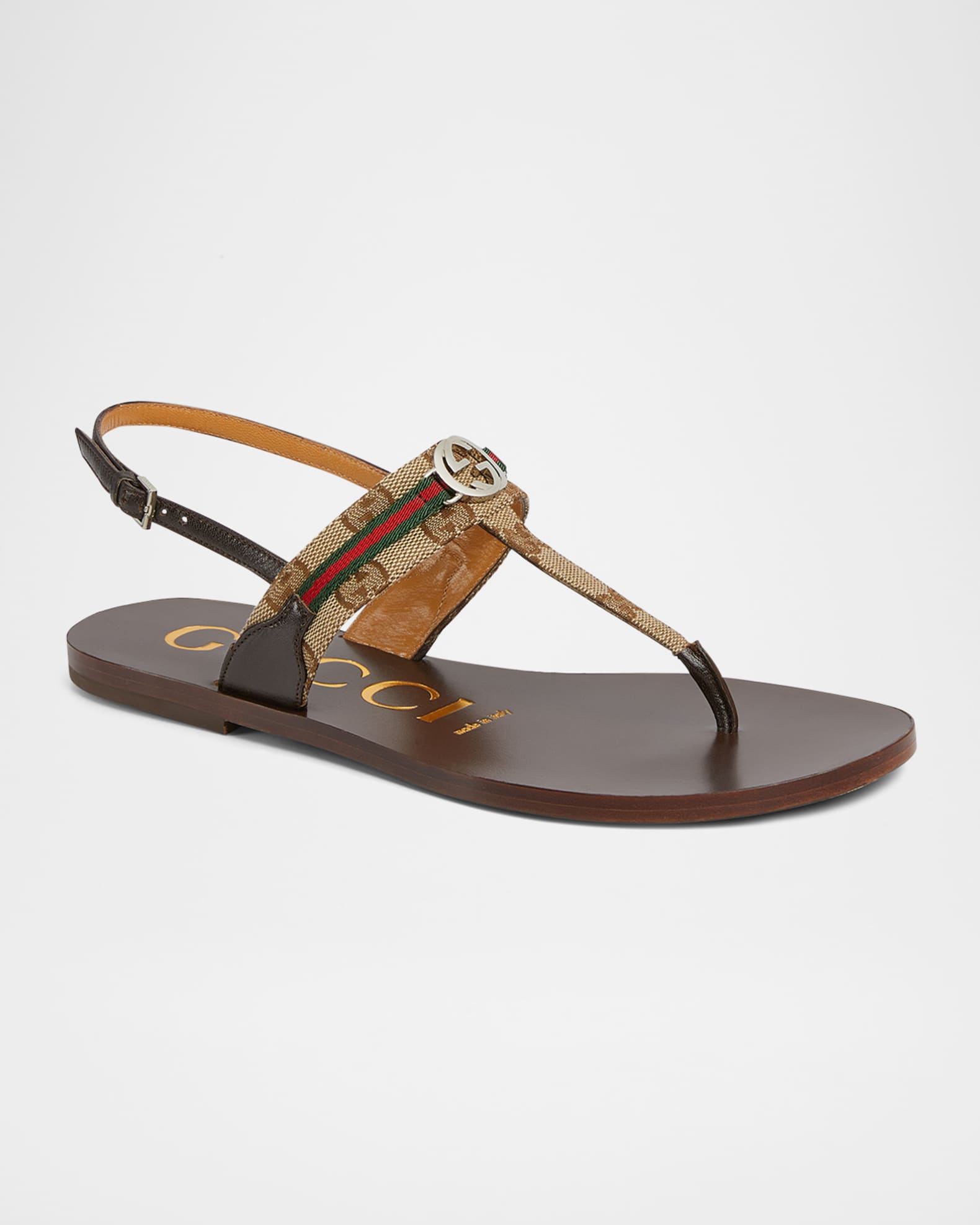 Kika GG Flat Thong Slingback Sandals 1