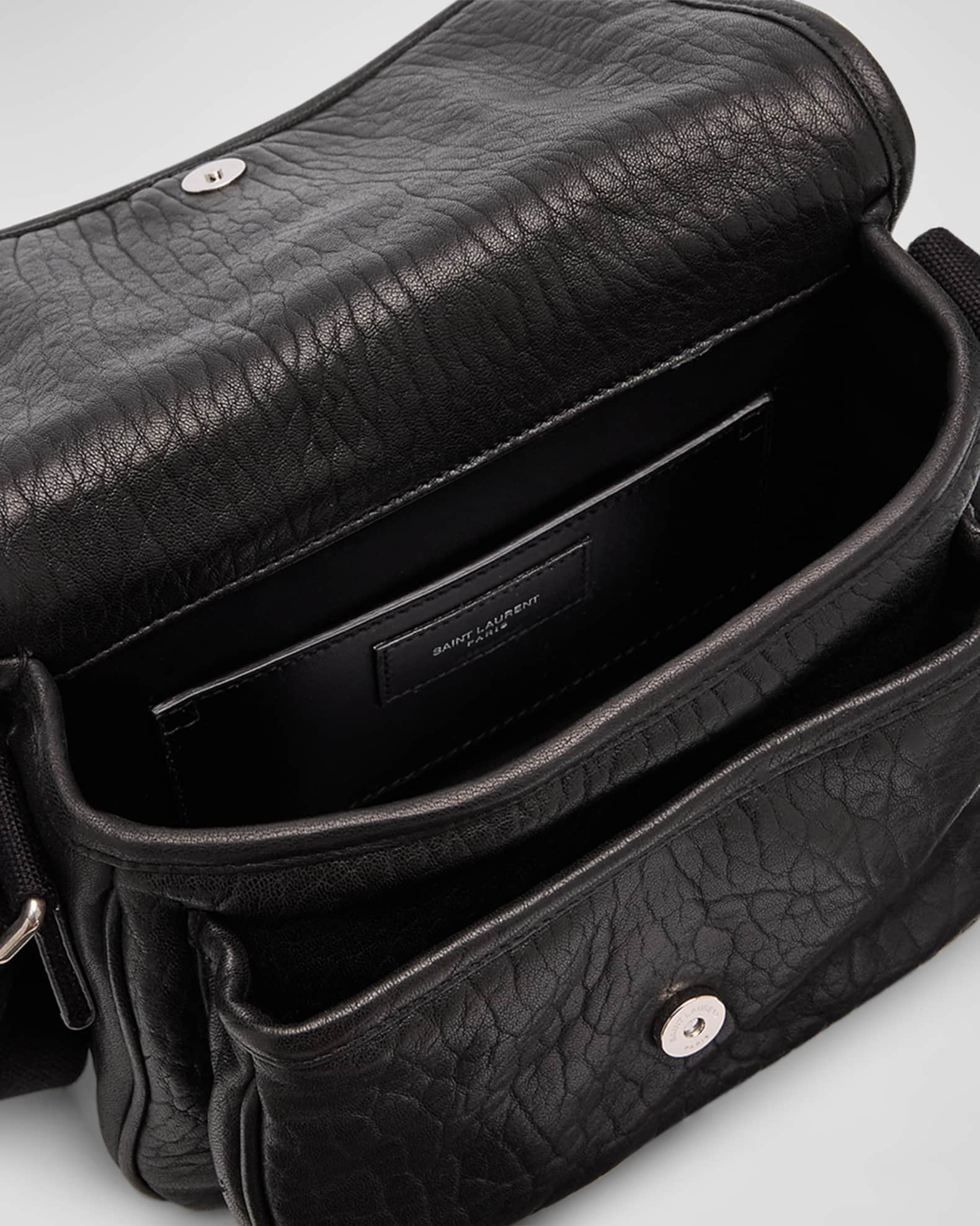 Saint Laurent Men's Niki Small Messenger Bag in Grained