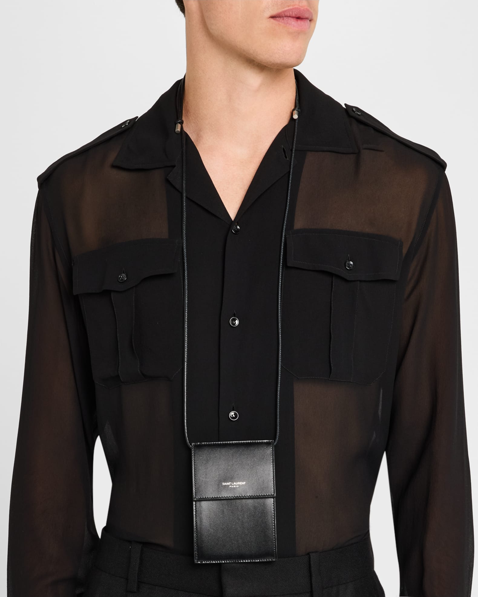 Men's Niki Small YSL Bucket Crossbody Bag in Nylon