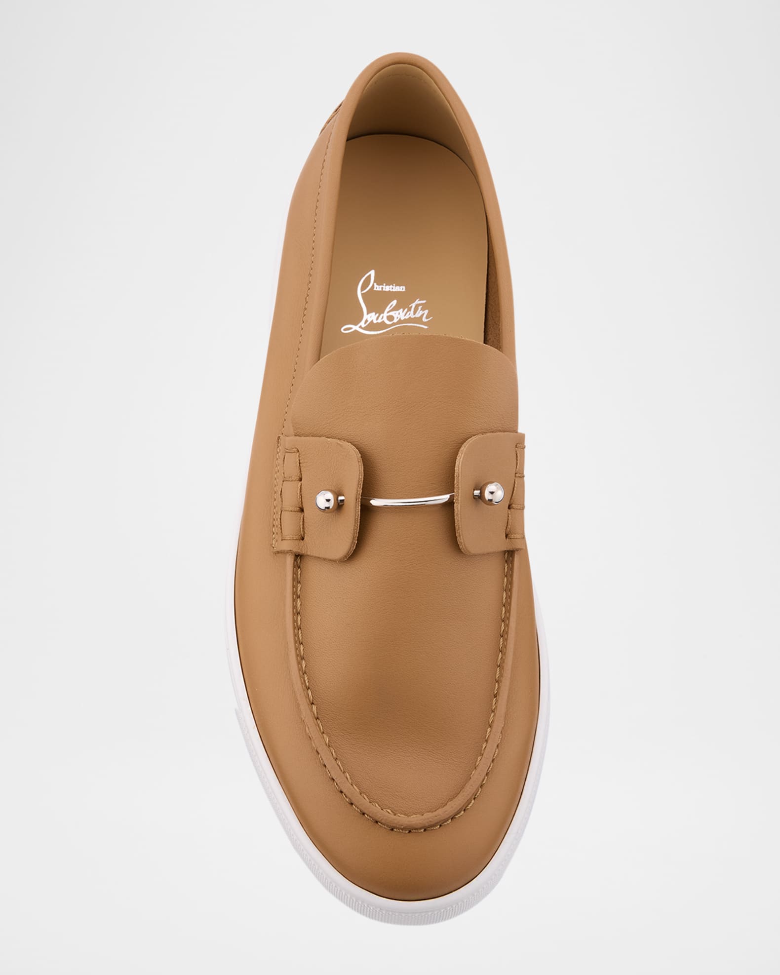 【Christian Louboutin】 Chambeliboat leather loafers Chambeliboat - Boat shoes - Reversed nubuck leather - Black