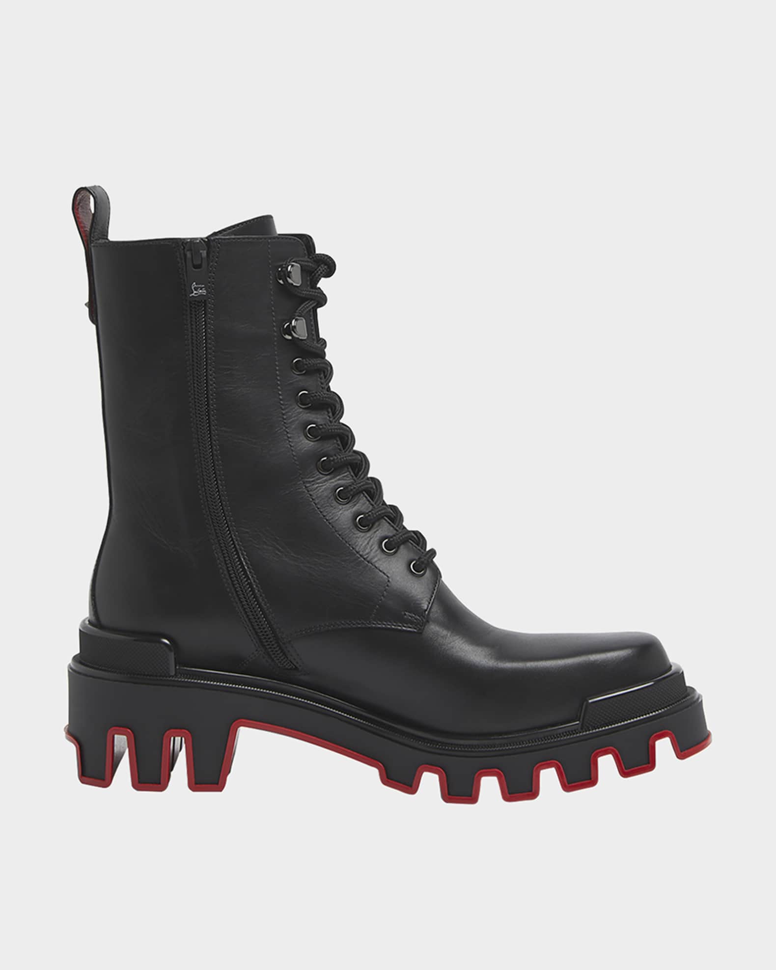 Christian Louboutin Trott Dune Alta Boots Size 41 Black Calf Leather Men