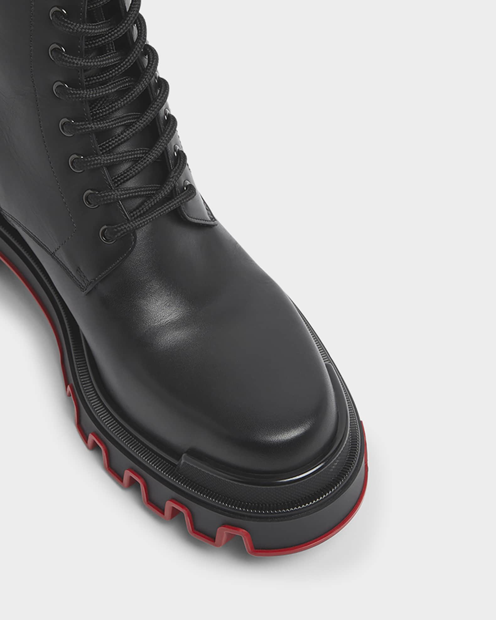 Red bottom combat boots outlet