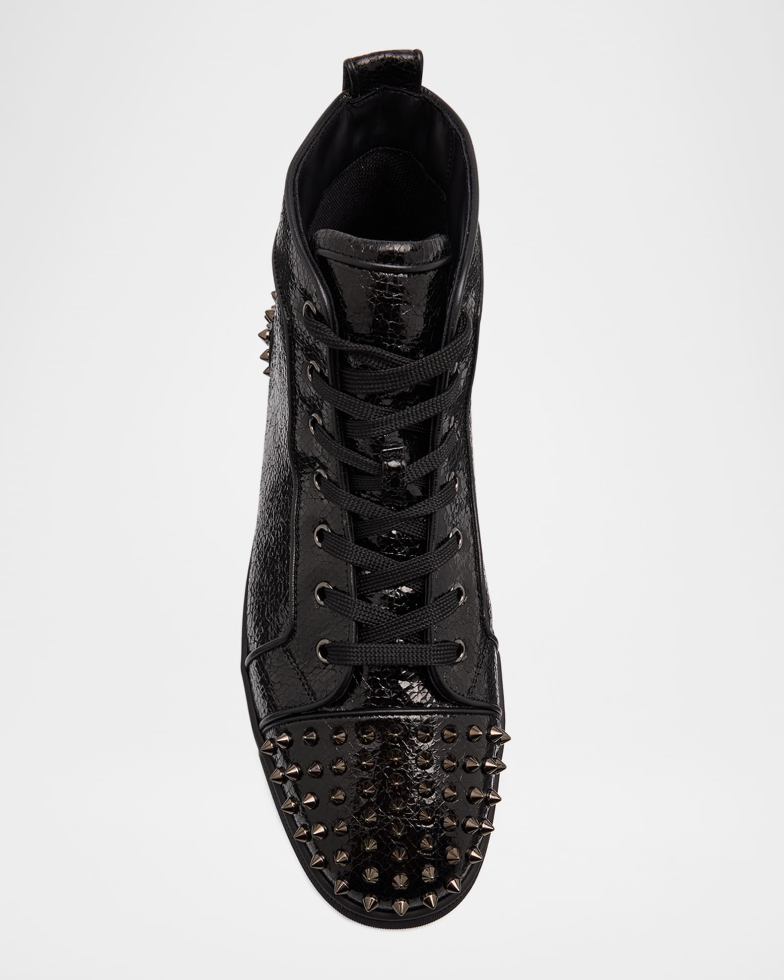 Christian Louboutin Men s Lou Spikes 2 Leather High Top Sneakers Neiman Marcus