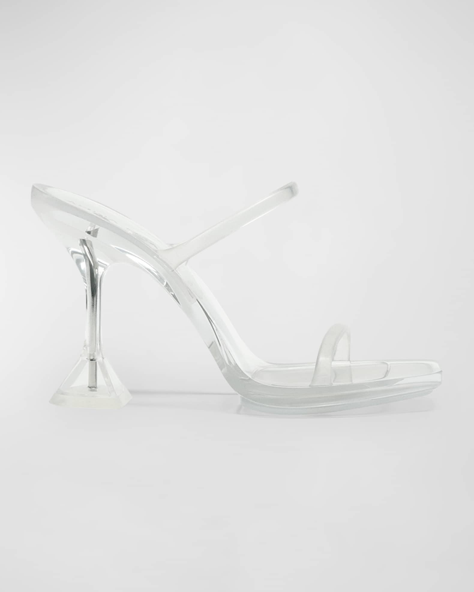 Amina Muaddi Brito Clear Mule Stiletto Sandals