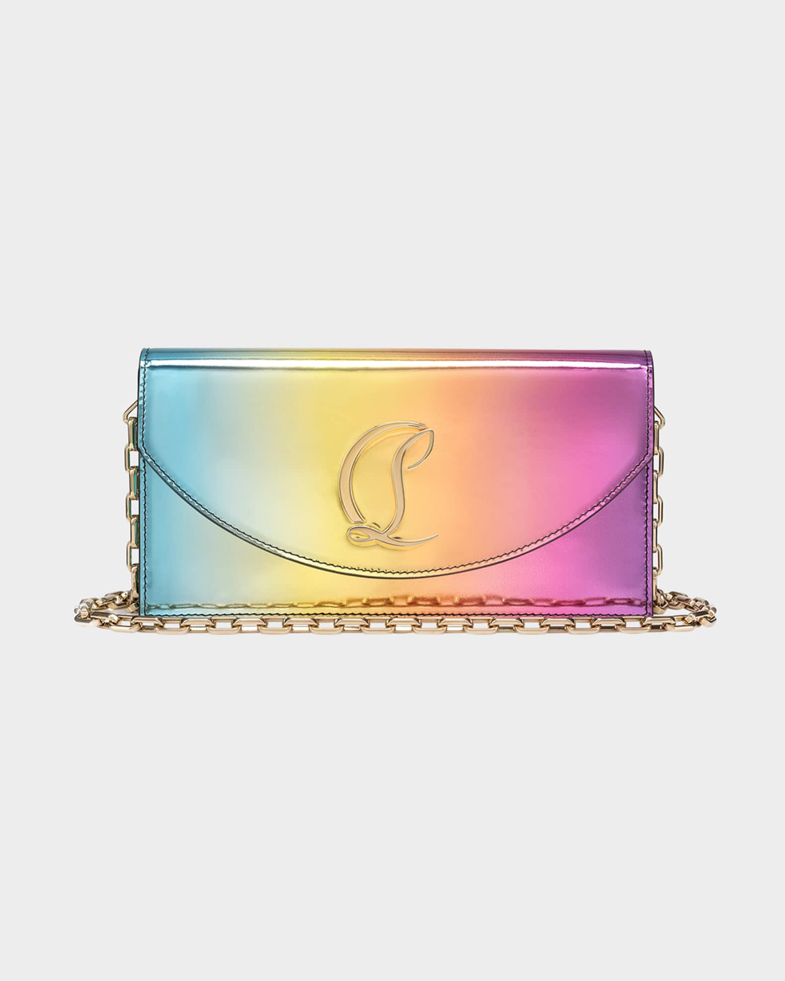 Loubi54 Degrade Metallic Leather Clutch Bag 0