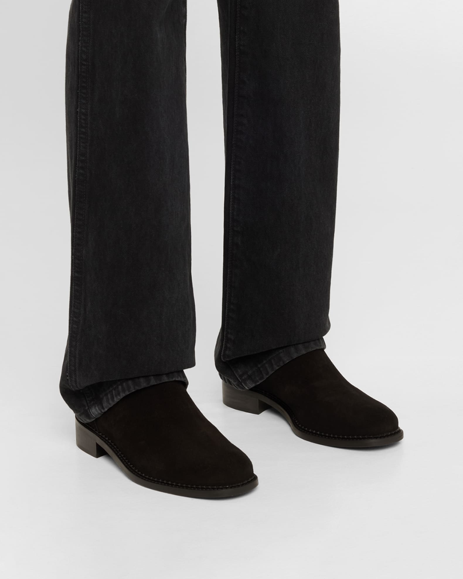 Seraphina Suede Chelsea Ankle Booties - Thumbnail 2