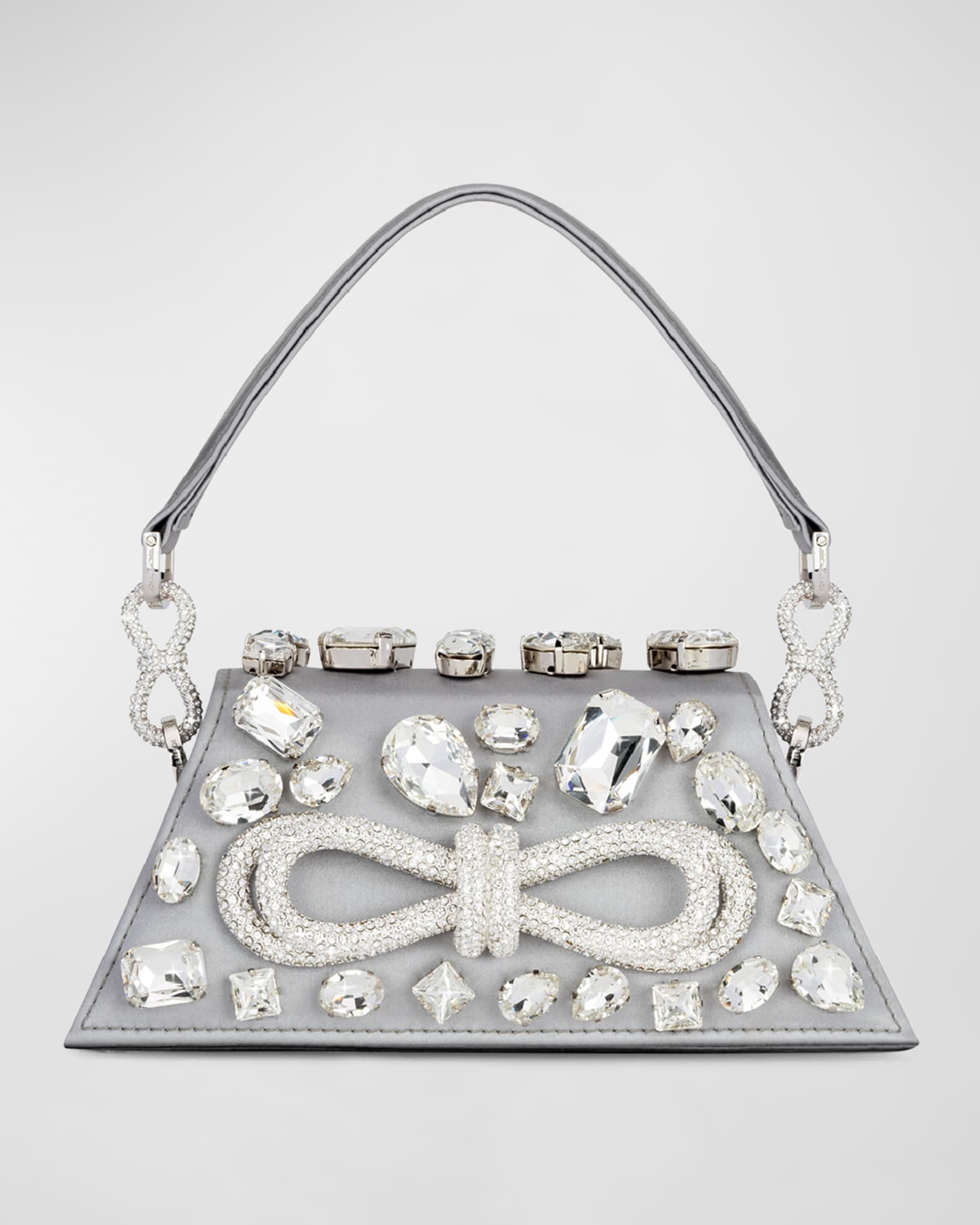Samantha Bow Embellished Satin Crossbody Bag 0