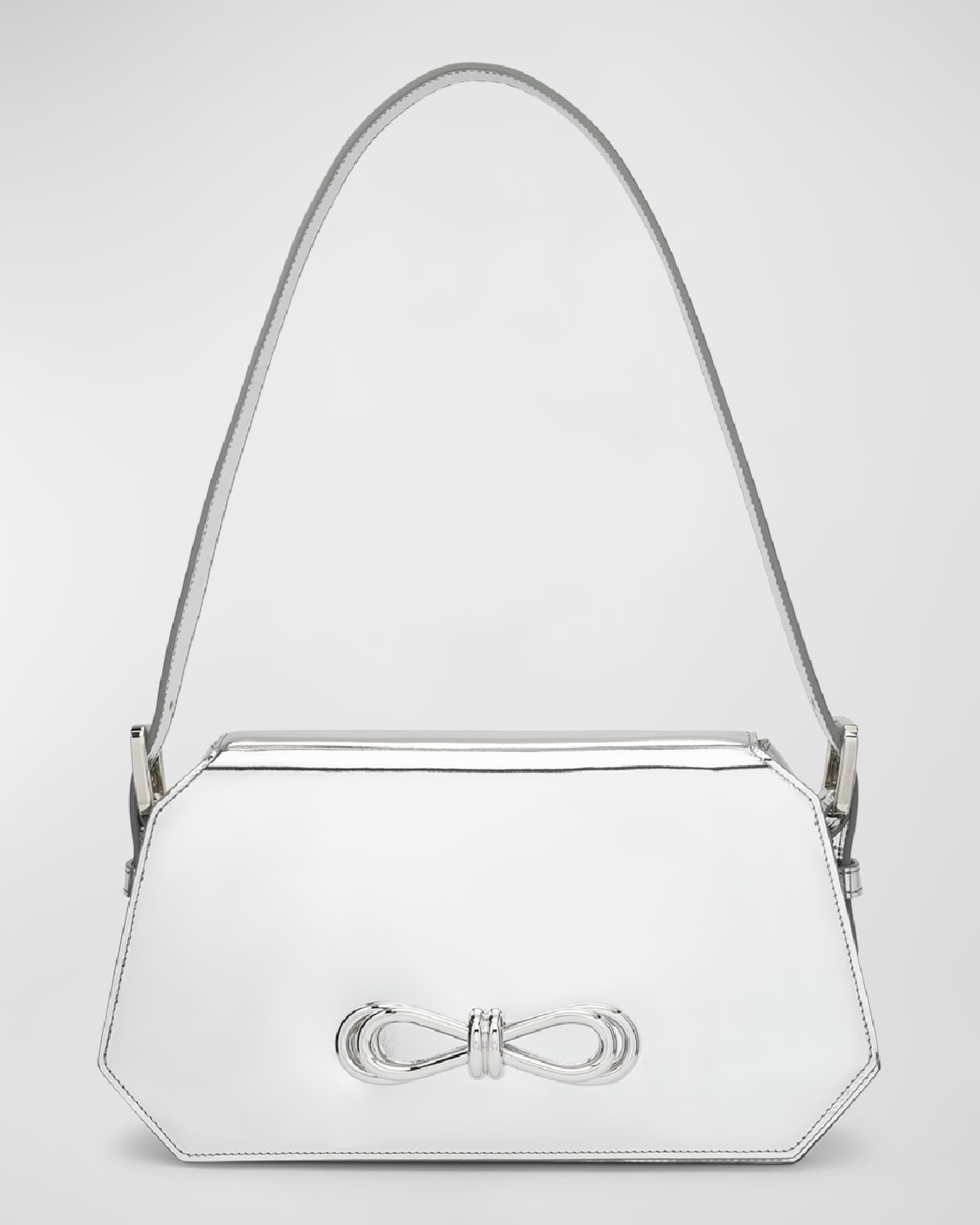 Bow Metallic Leather Shoulder Bag 0