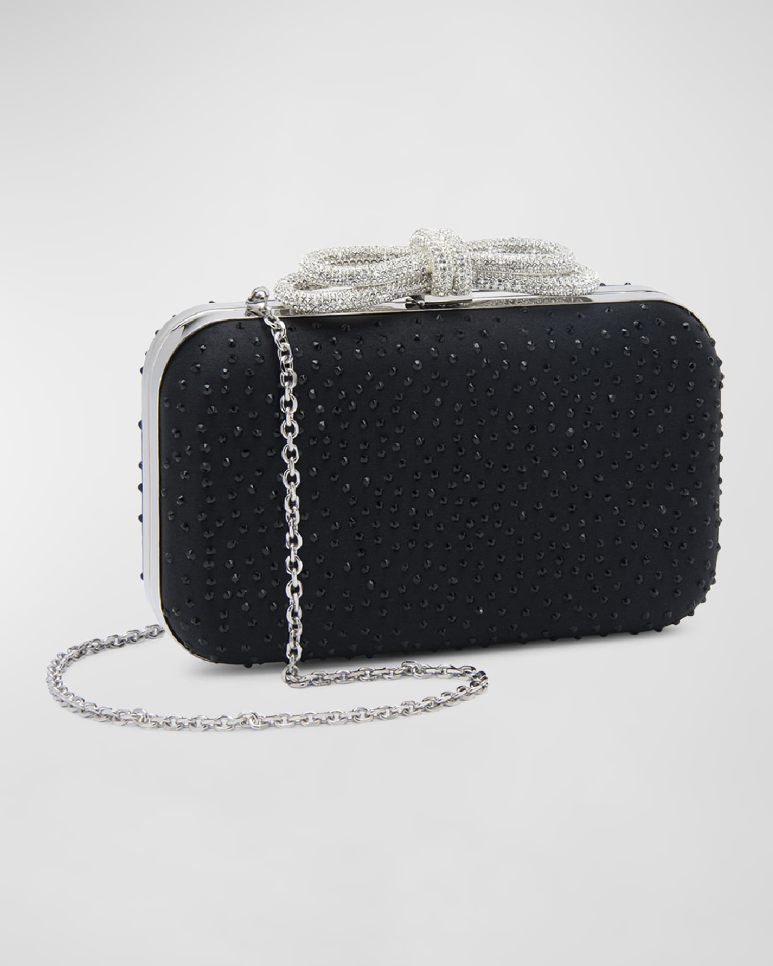 MACH MACH Bow Strass Satin Clutch Bag Neiman Marcus
