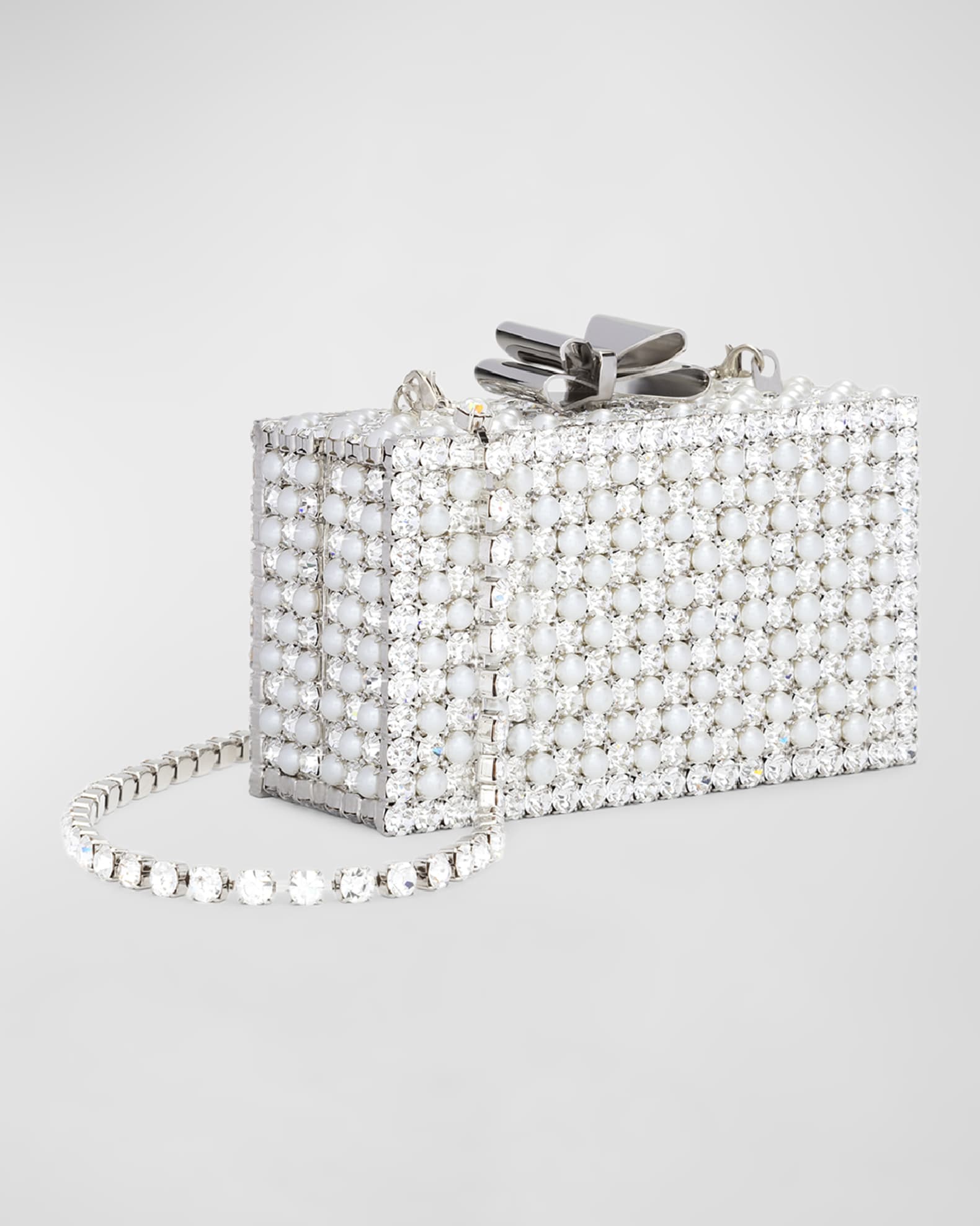 Silver embellished clutch hot sale