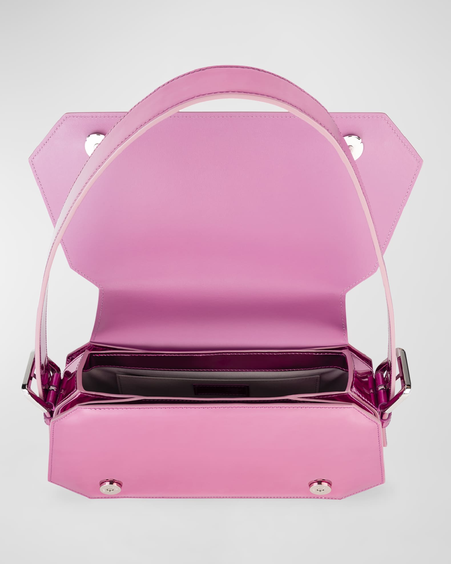 MACH & MACH Bow Metallic Leather Shoulder Bag | Neiman Marcus