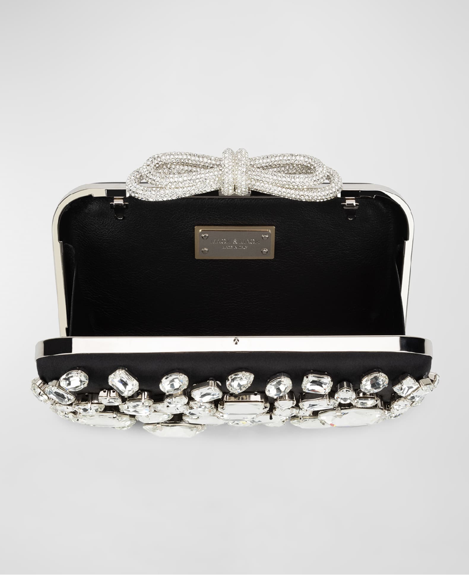 Bow Strass Satin Clutch Bag 1