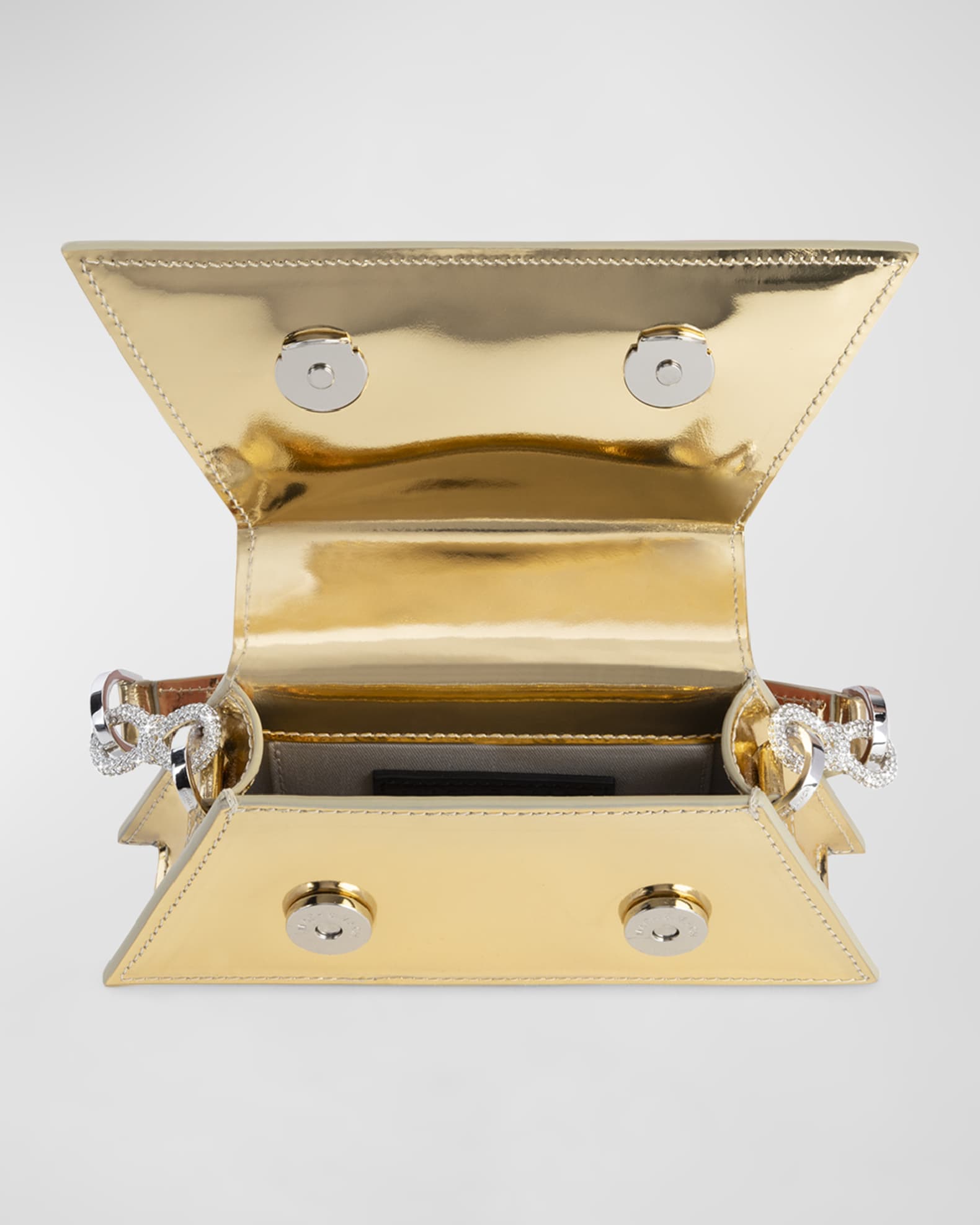 Samantha Bow Metallic Leather Top-Handle Bag 1