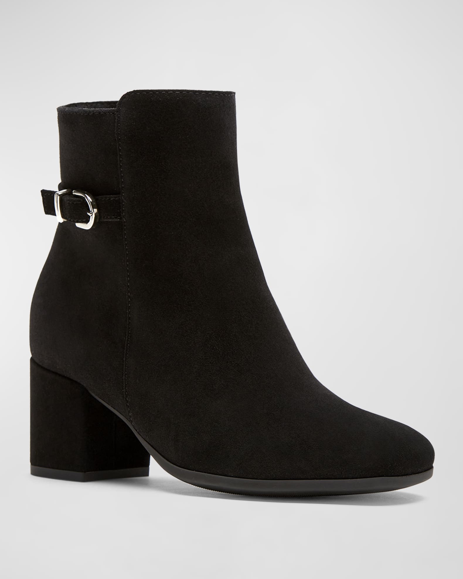 suede block heel booties