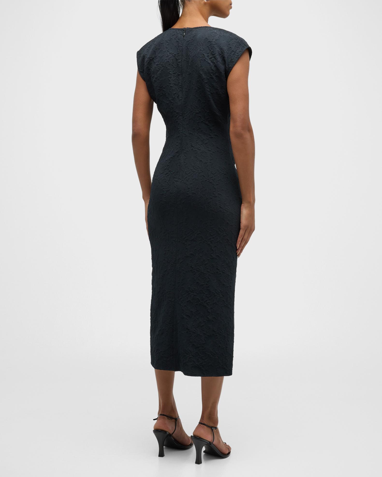 Rails Auren V-Neck Ruched Midi Dress | Neiman Marcus