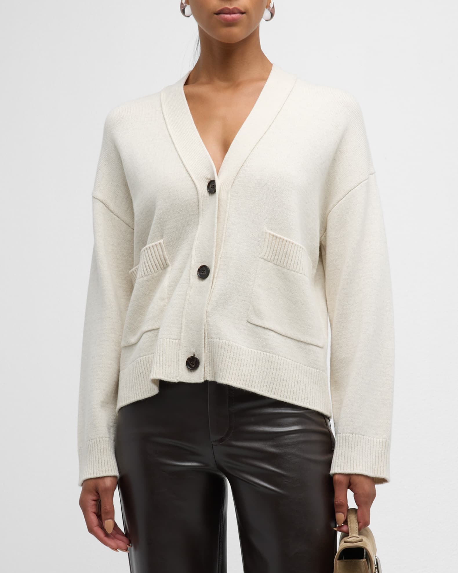 Lindi Wool Cashmere V-Neck Cardigan  1