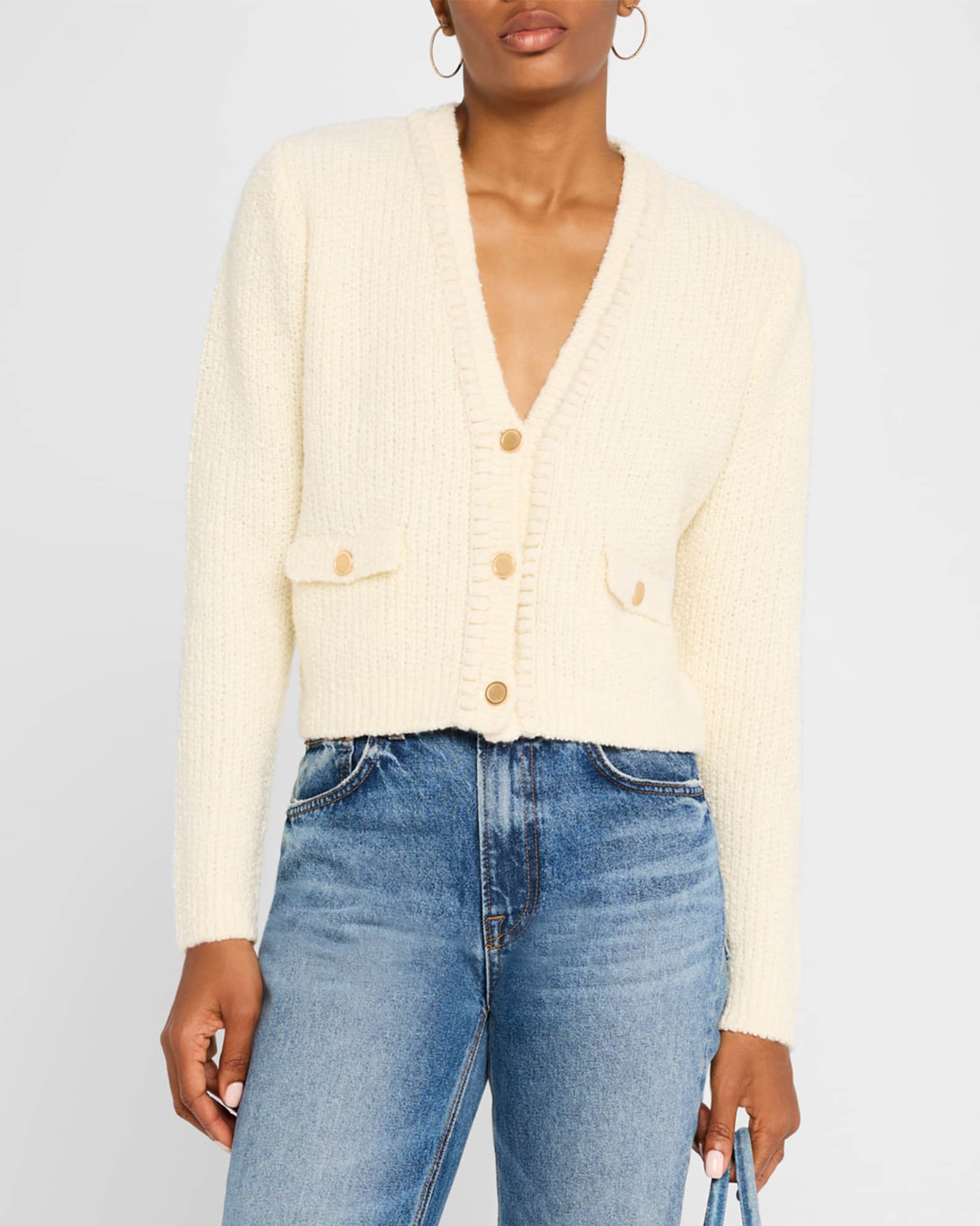 商品画像：Living For Today Ivory Denim Pocket Cardigan FINAL SALE 1