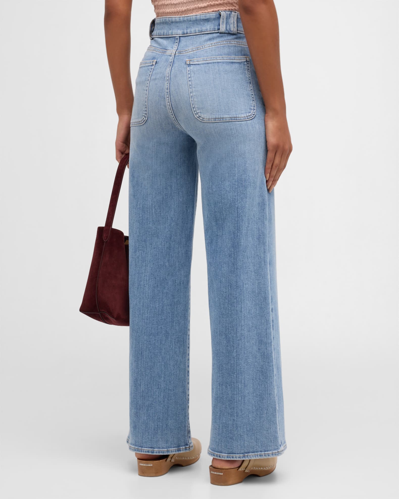 【Raucohouse】Blur diagonal pocket wide denim pants Raucohouse】Blur diagonal pocket wide denim pants