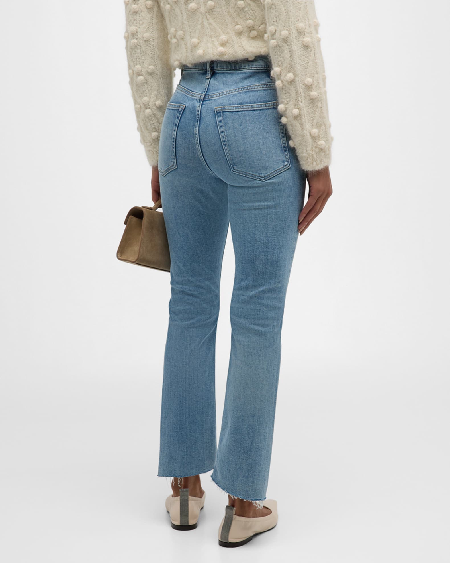FRAME Le High Straight Corkscrew Hem Jeans | Neiman Marcus