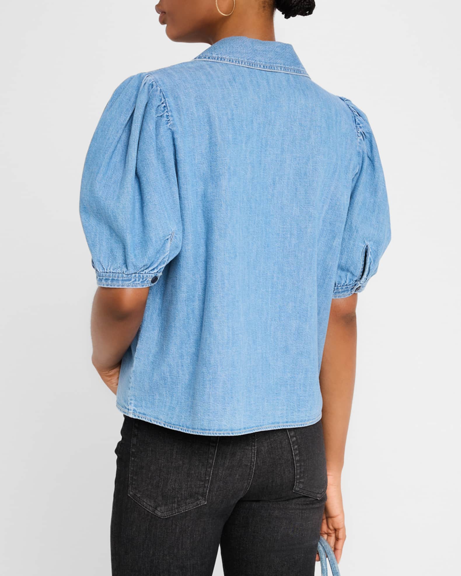 FRAME Denim Sailor Blouse | Neiman Marcus
