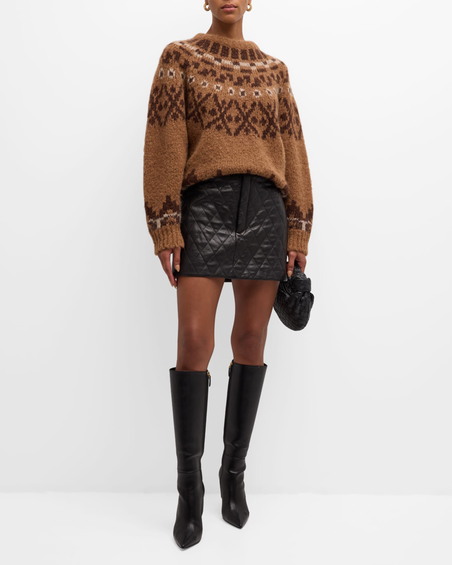 Quilted Leather Mini Skirt