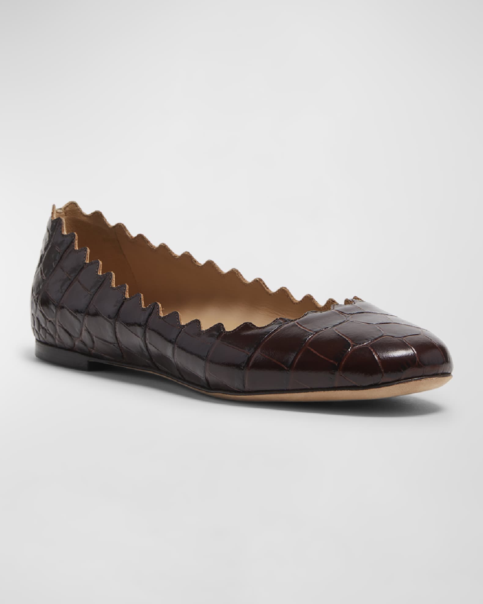Chloe lauren flat scalloped mule with buckle discount
