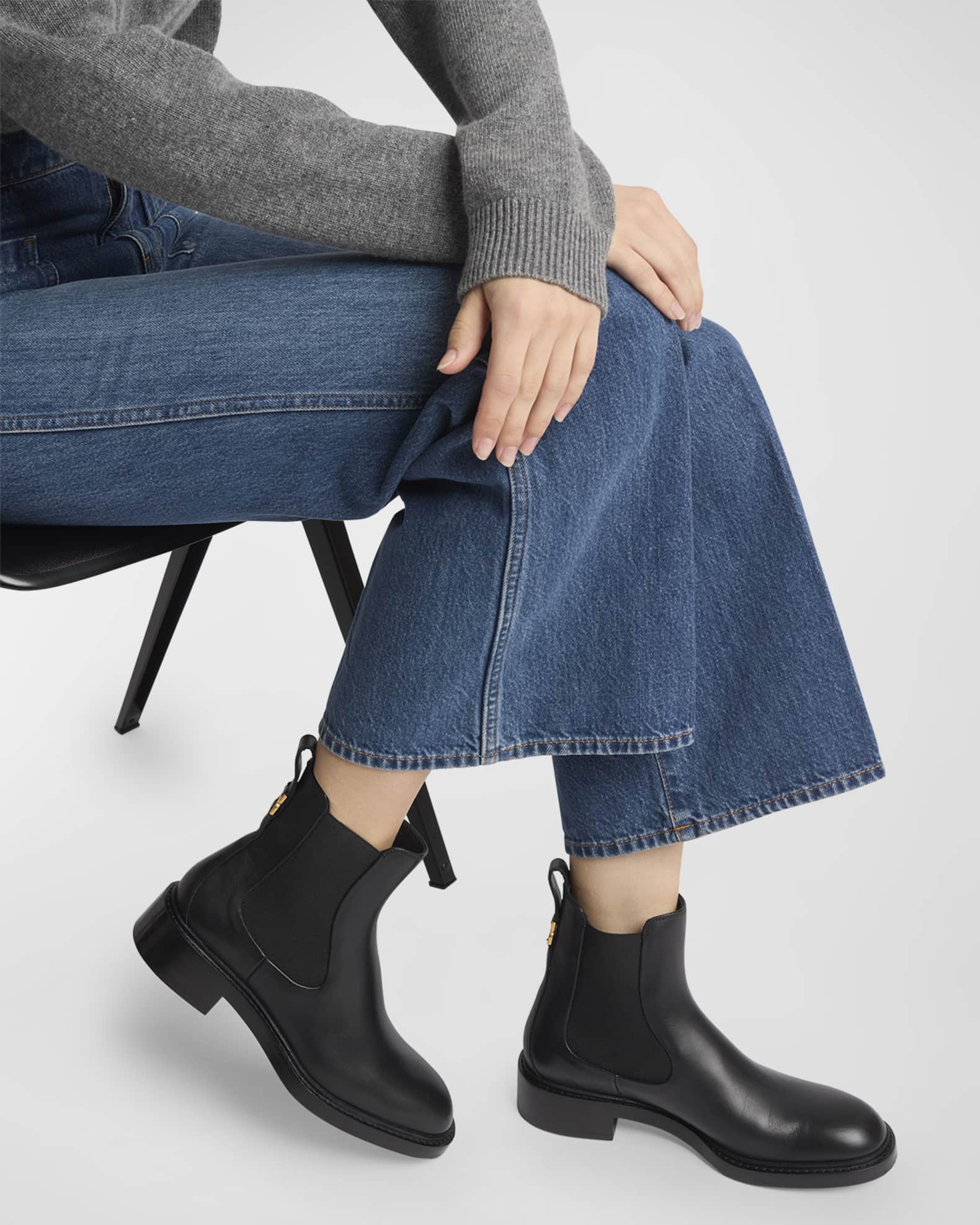 Marcie Leather Chelsea Ankle Booties 1