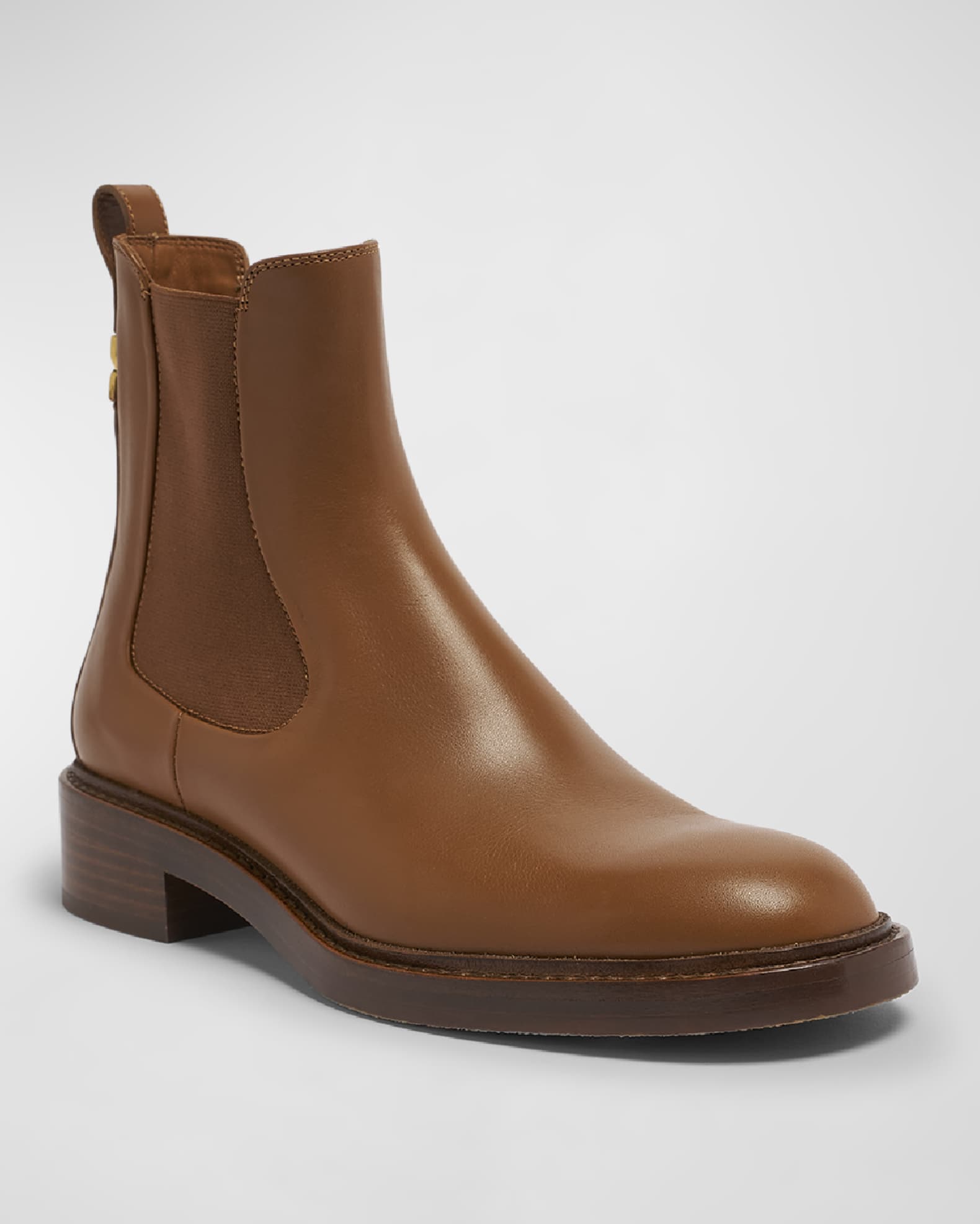 Chloe Marcie Leather Chelsea Ankle Booties Neiman Marcus