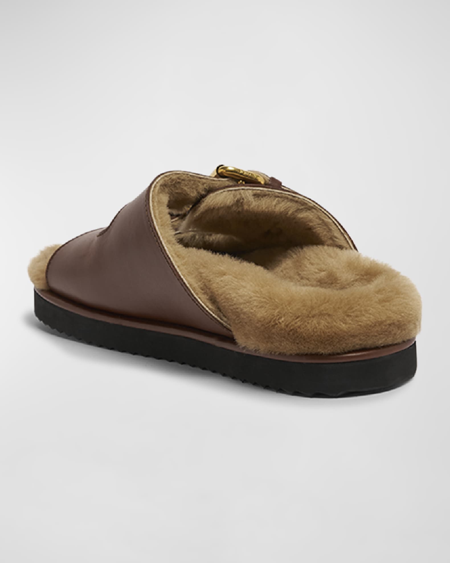 Chloe shearling slides clearance