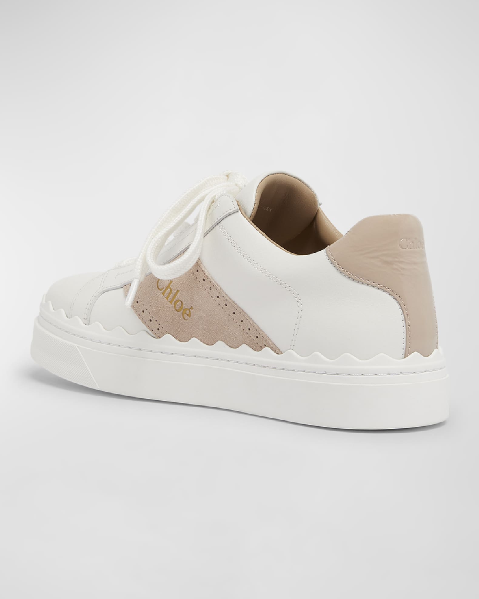 Lauren Mixed Leather Low Top Sneakers