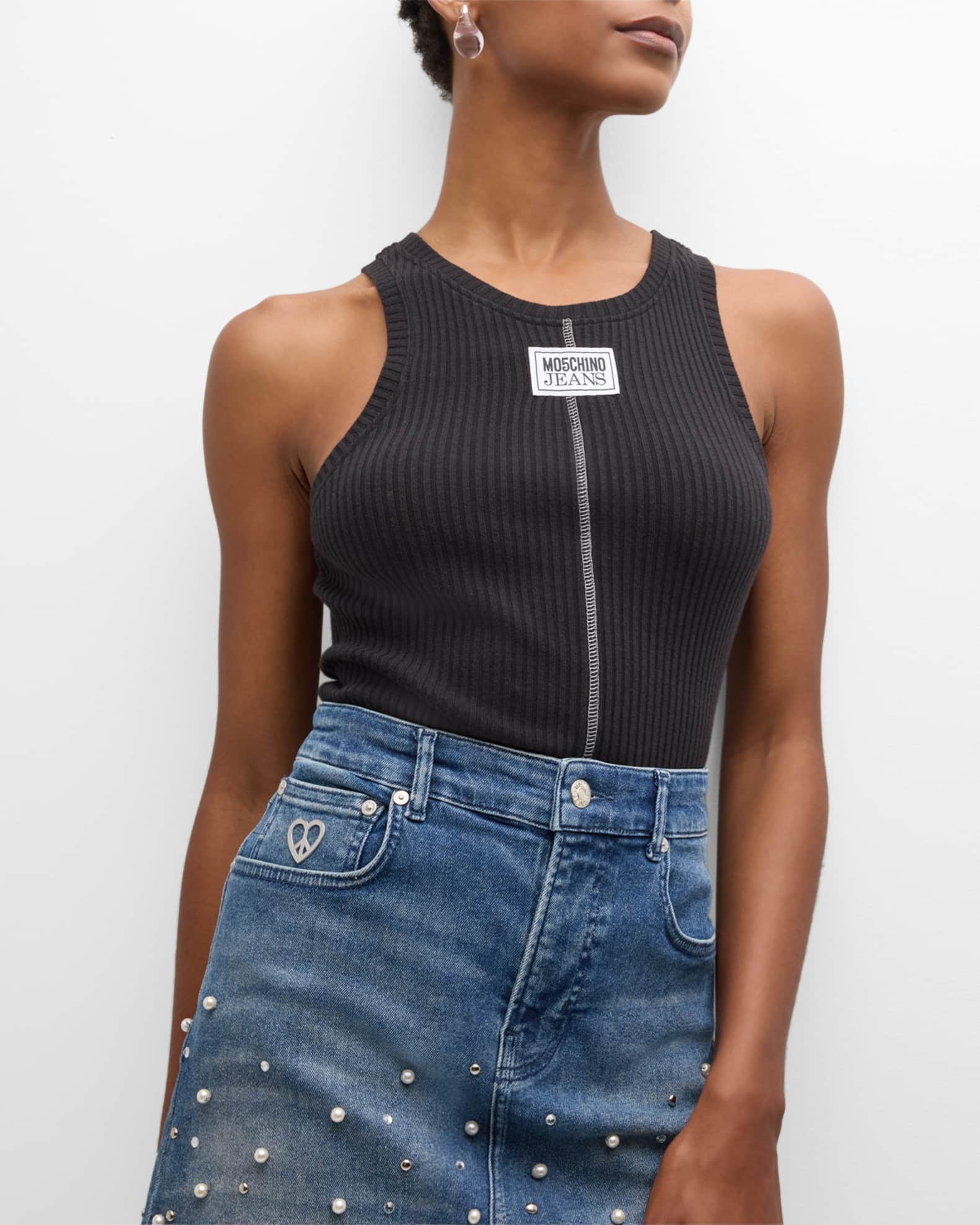 Moschino Multicolor Cotton Tank Tops