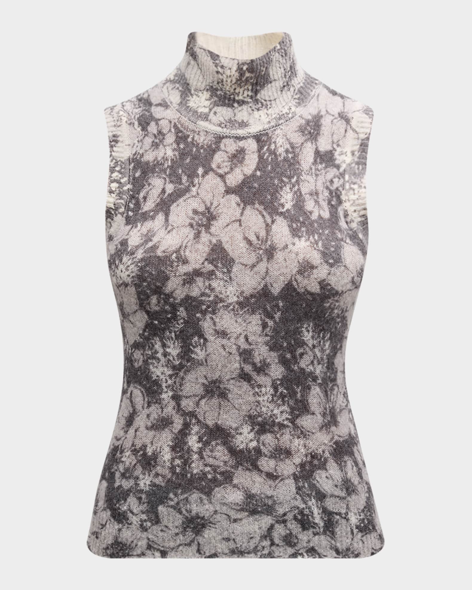 Floral sleeveless turtleneck new arrivals