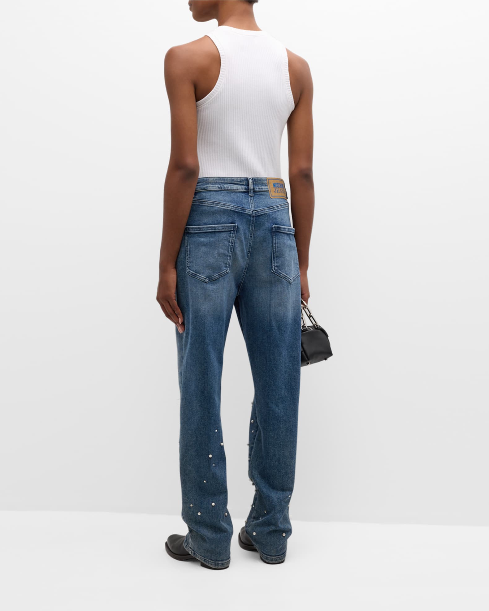 Moschino Jeans Signature Ribbed Logo Tank Top | Neiman Marcus Moschino Jeans Signature Ribbed Logo Tank Top | Neiman Marcus