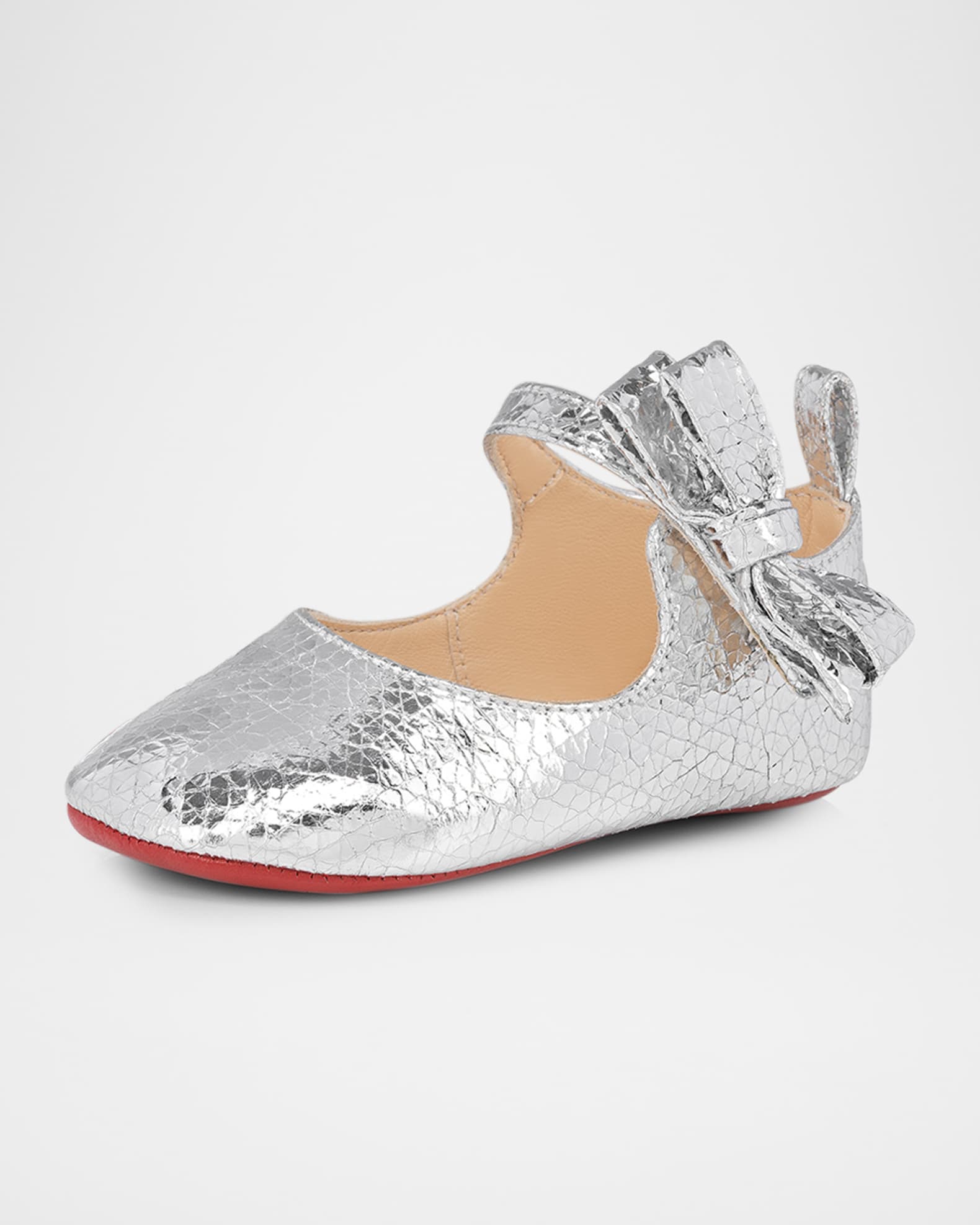 Girl's Lou Specchio Leather Bow Ballet Flats, Baby 1