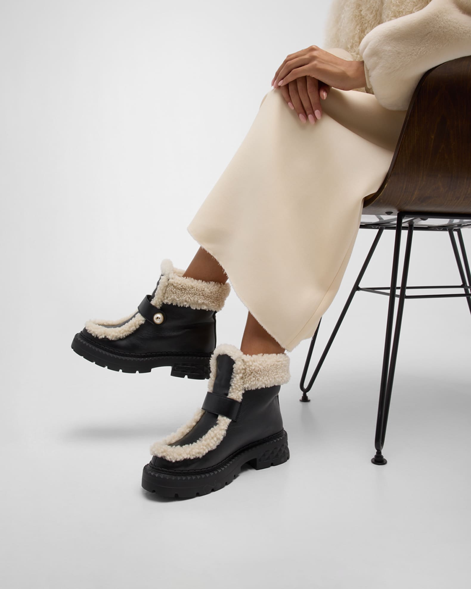 Jimmy choo shearling boots hot sale