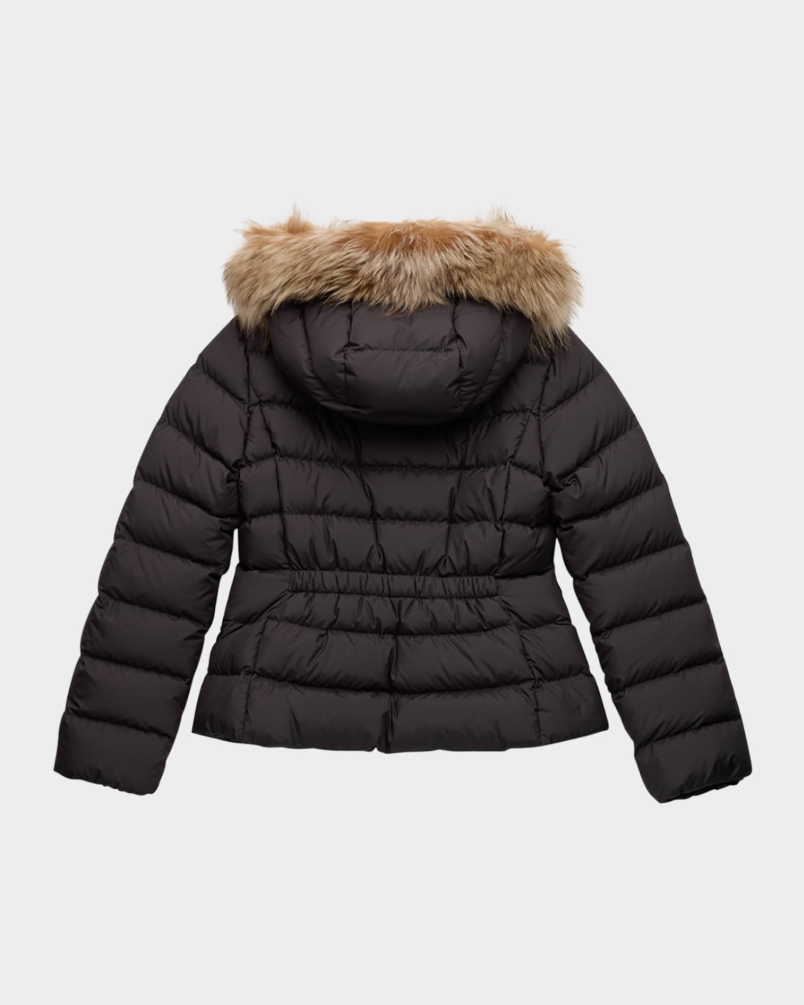 Girl's Boedette Puffer Jacket with Shearling Trim Neiman Marcus