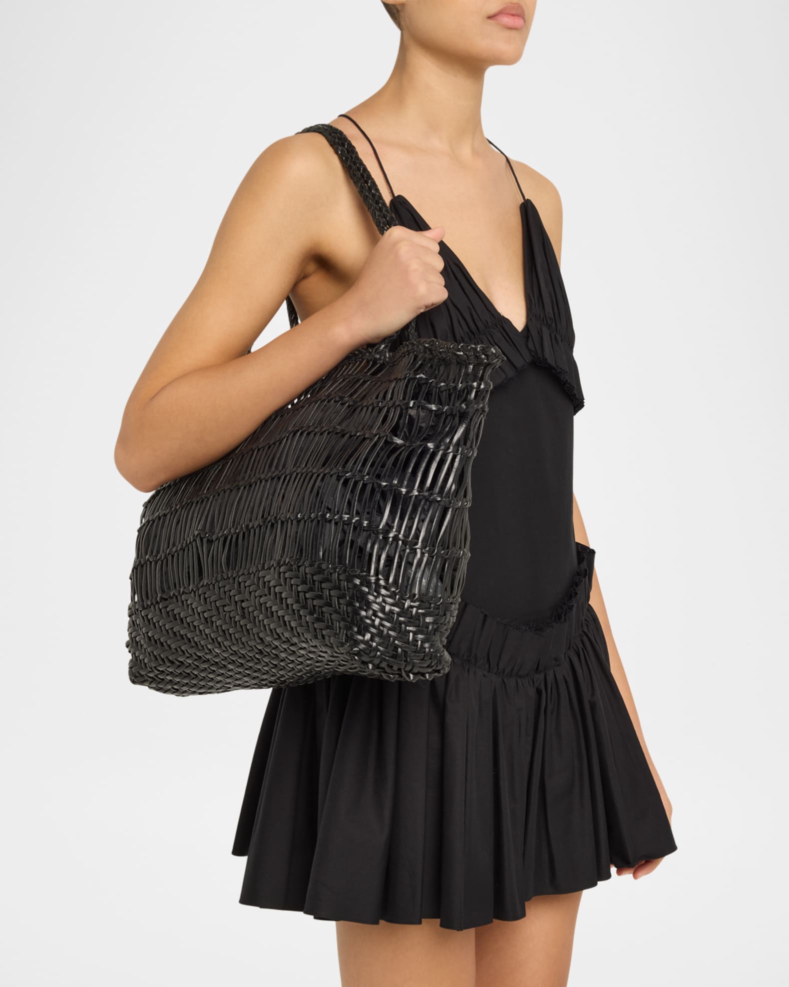 Brodie Caged Leather Tote Bag 1
