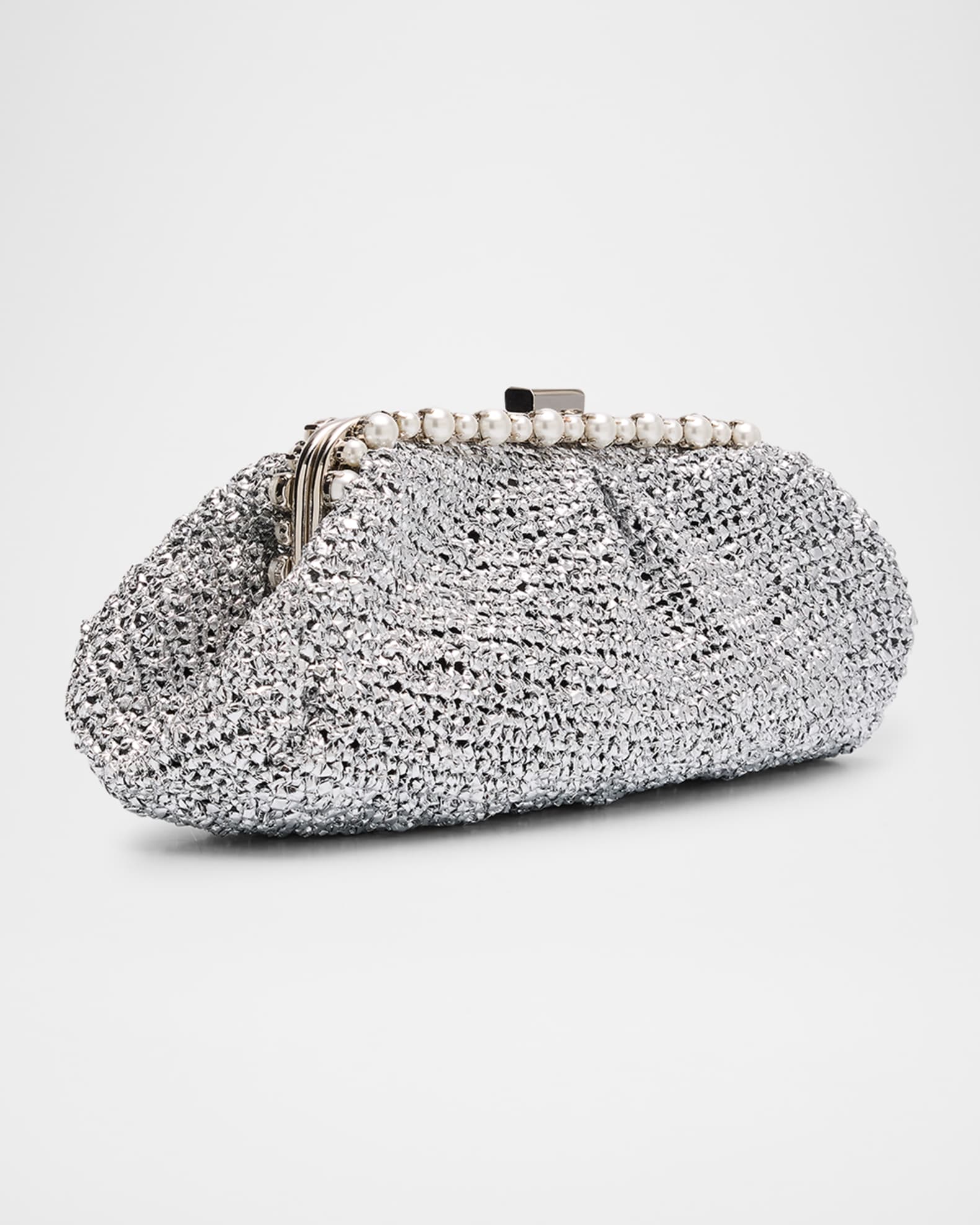 BTB Los Angeles Gem Clutch Bag Silver