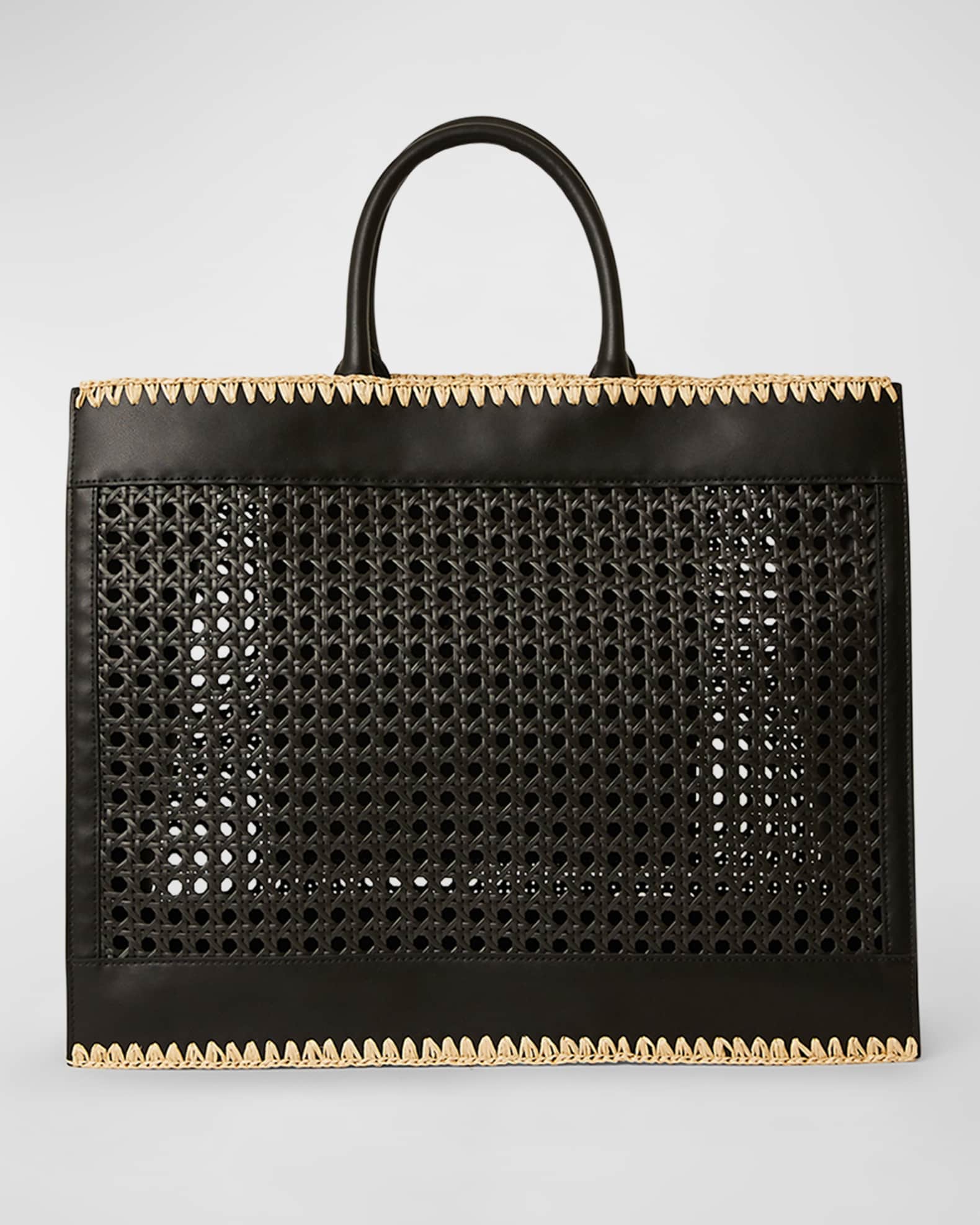 Ellie Large Woven Leather Tote Bag