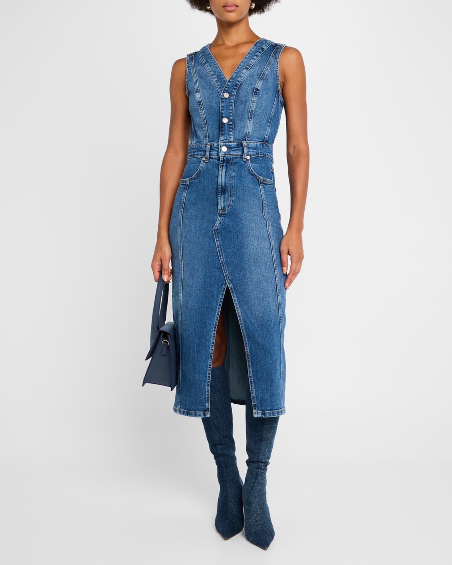 Rails Westwood Denim Midi Dress | Neiman Marcus