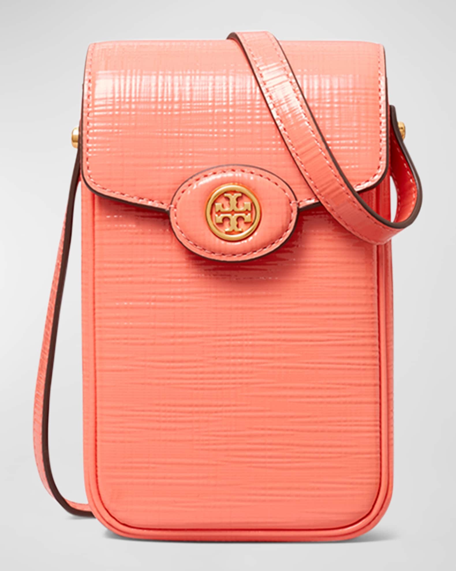 Tory Burch Robinson Crosshatched Leather Phone Crossbody Bag Neiman Marcus