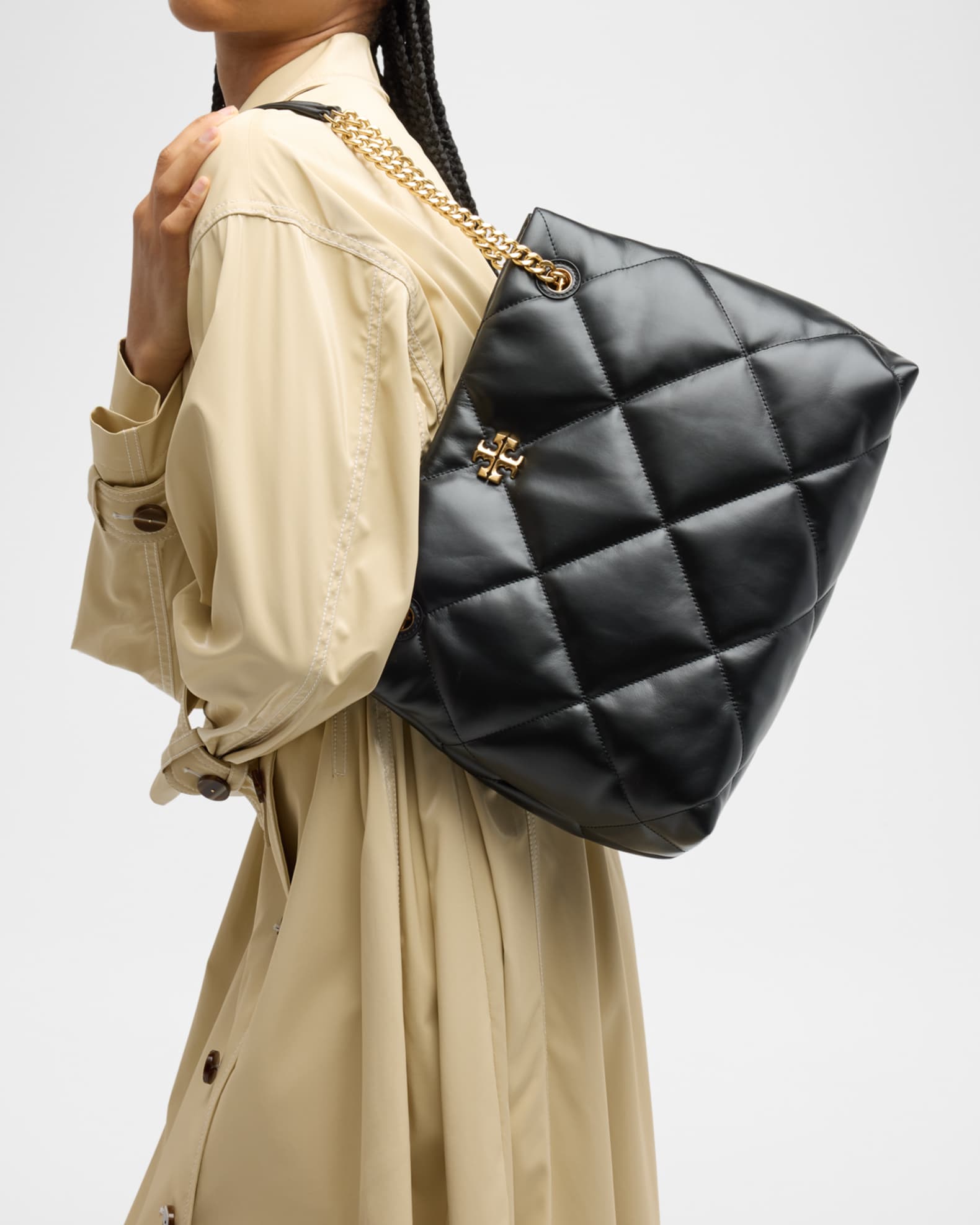 【関税送料込】Tory Burch Kira Heirloom Small leather tote Kira Chevron Tote Bag: Women's Designer Tote Bags | Tory Burch